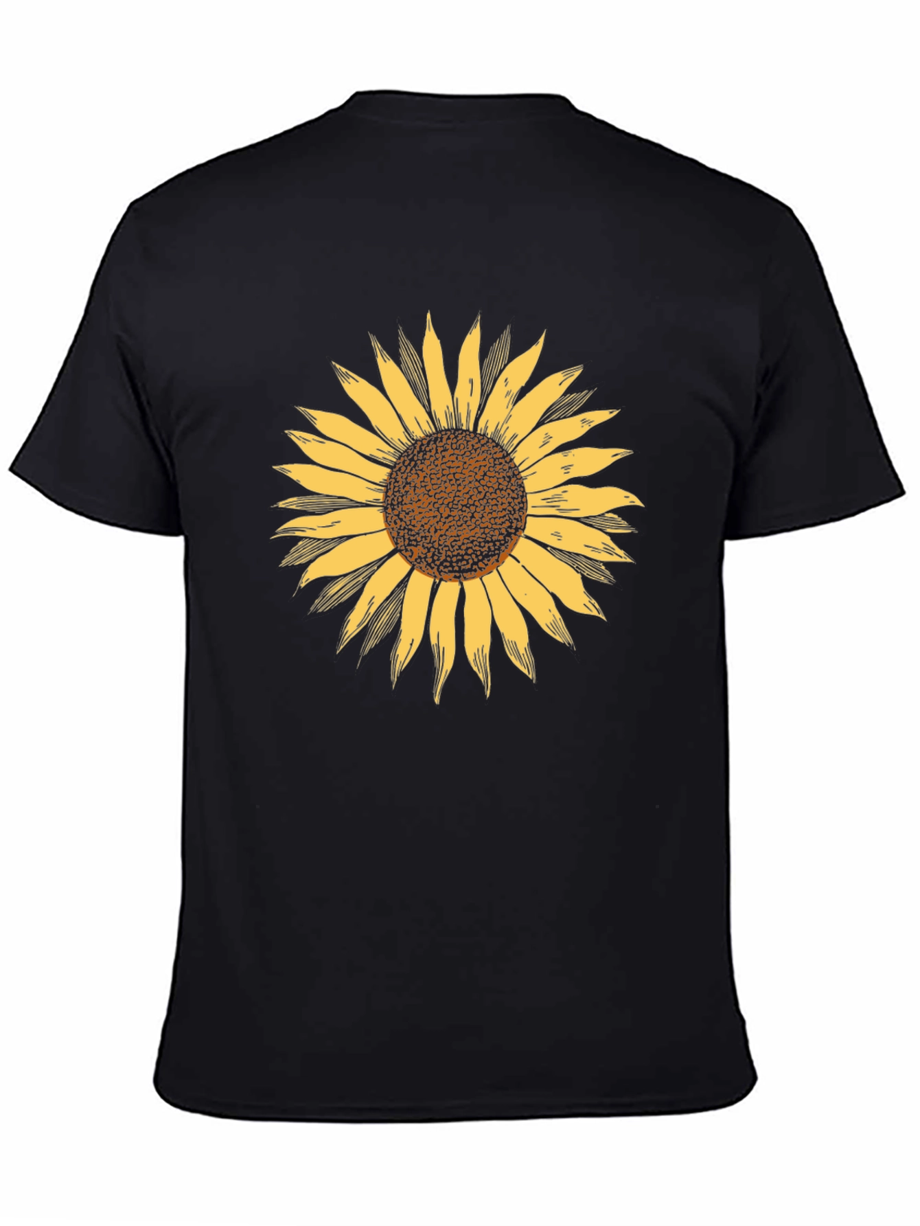 Black Sunflower Graphic Print Black T-Shirt view 4