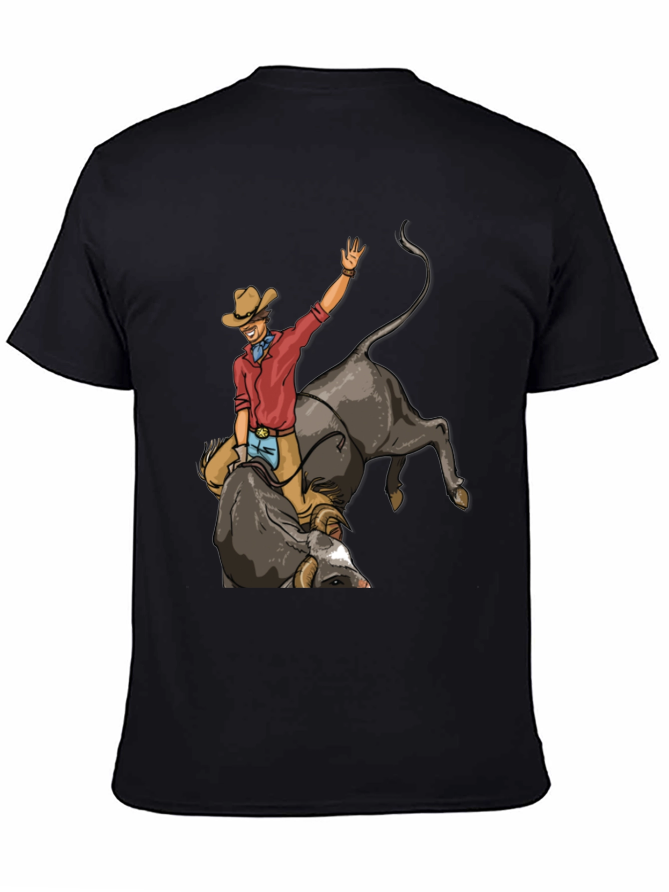 Black Rodeo Rider Graphic T-Shirt - Western Style view 4