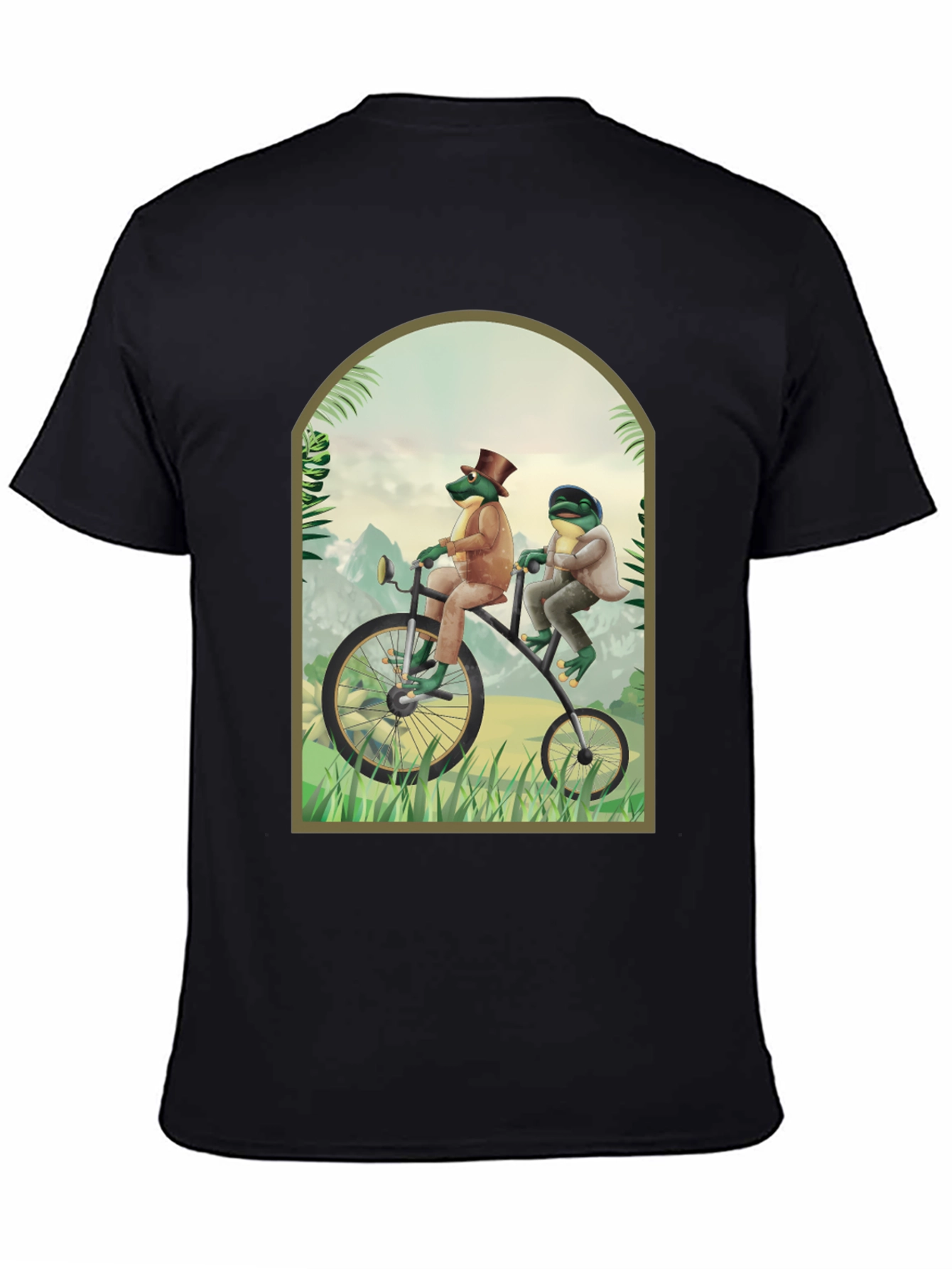Black Frogs on a Bike T-Shirt view 4