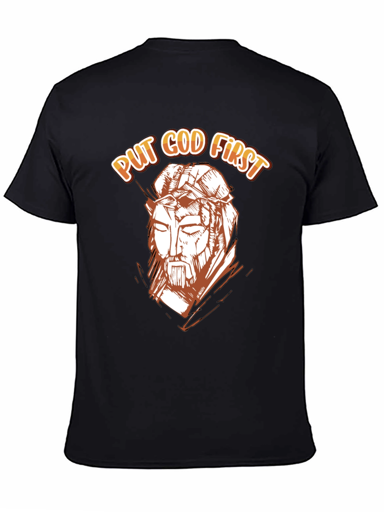 Black Put God First Graphic Tee - Religious T-Shirt view 4