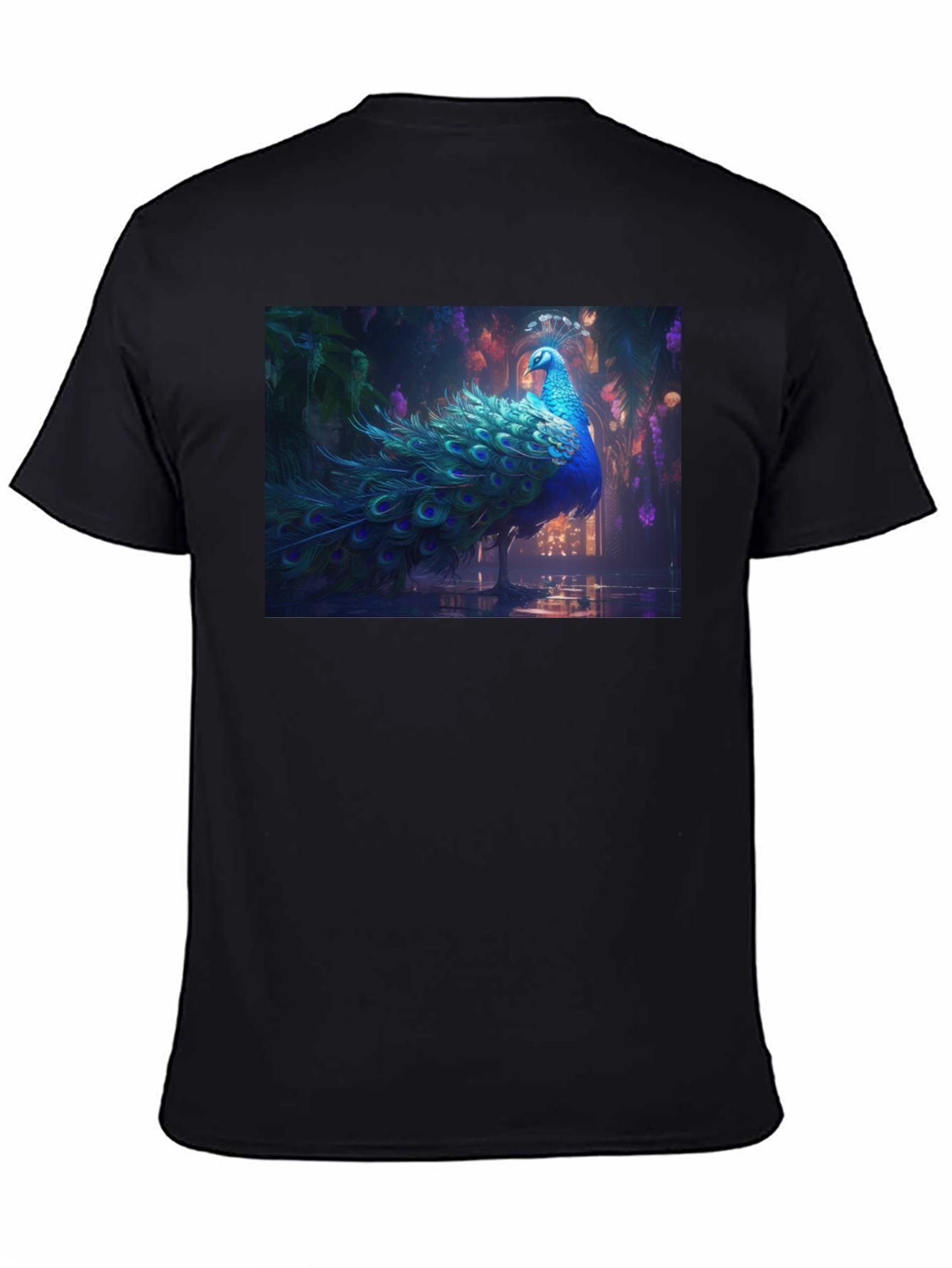 Black Peacock Graphic Tee - Stylish Men's T-Shirt view 4