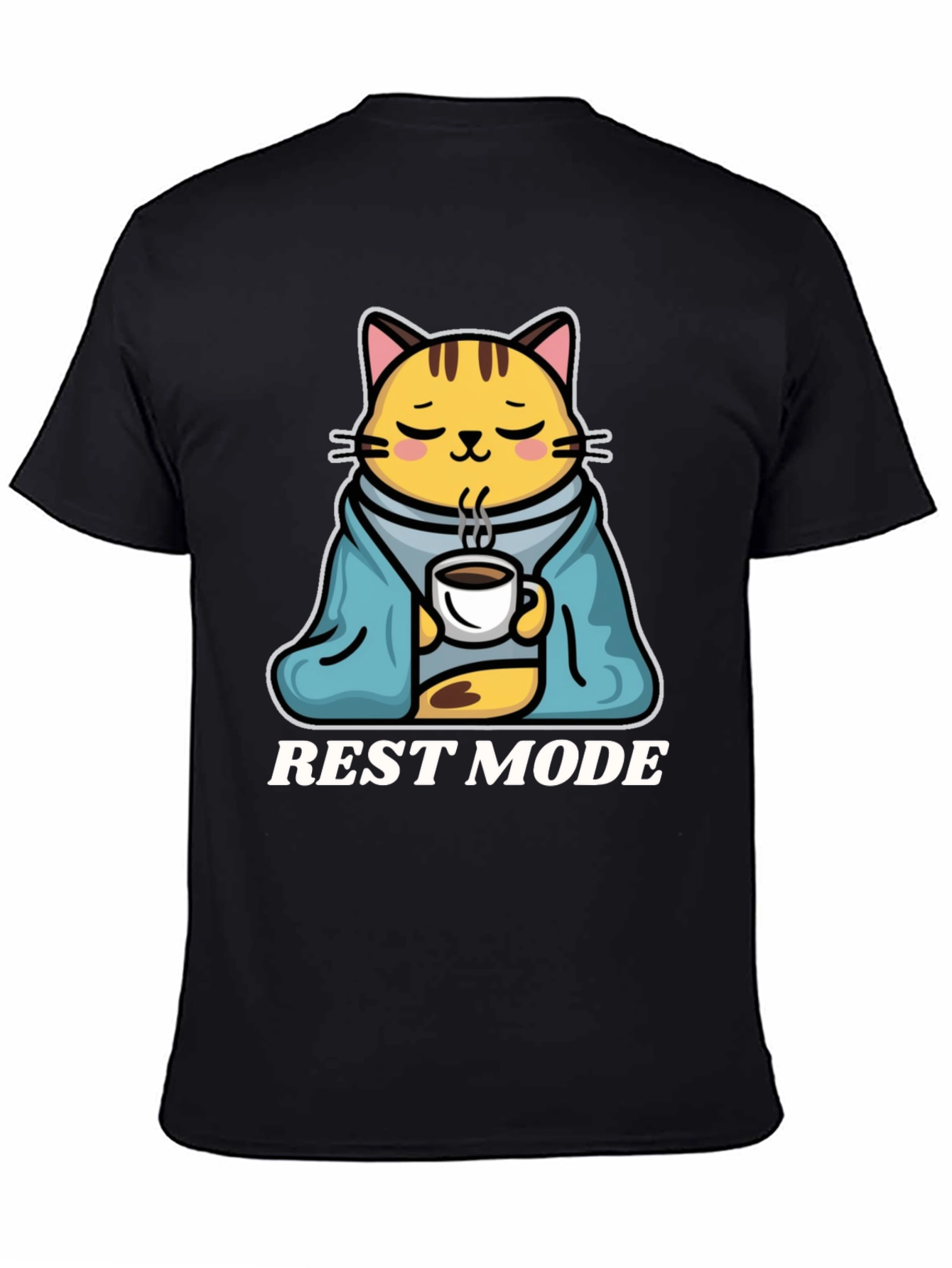 Black Rest Mode Cat T-Shirt view 4
