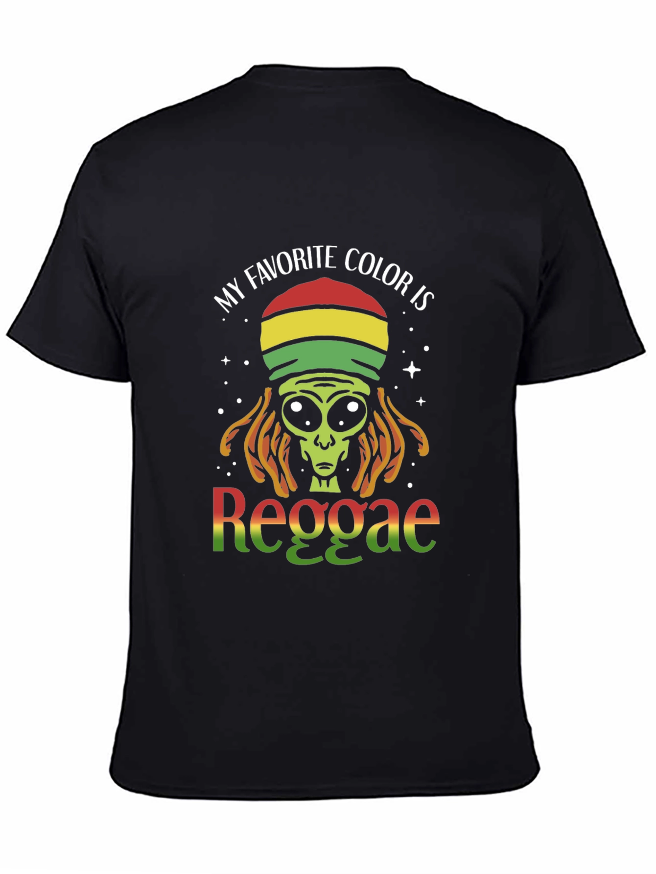 Black Reggae Alien Graphic T-Shirt - My Favorite Color view 4