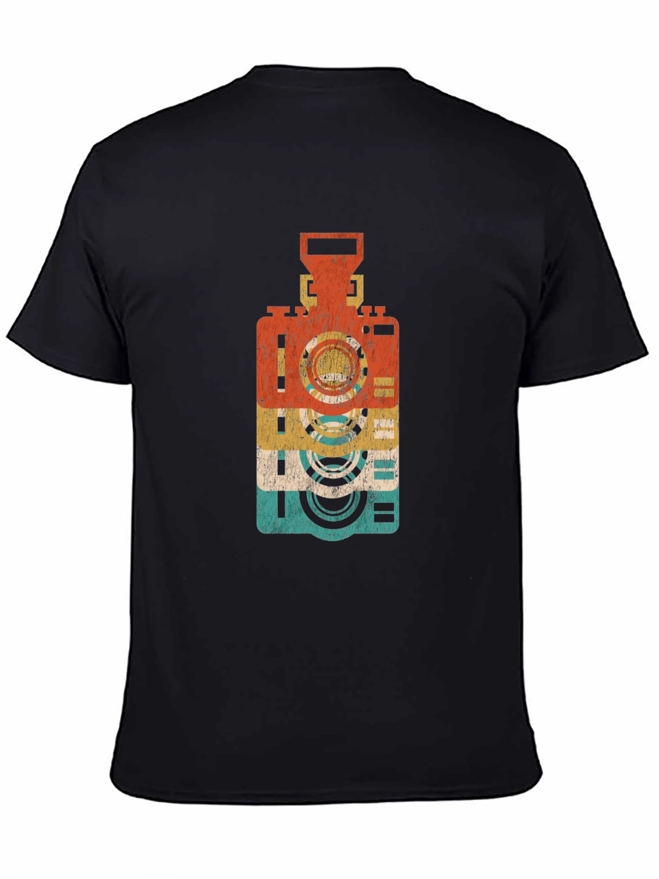 Black Retro Camera Graphic Tee - Cool Vintage Style view 4