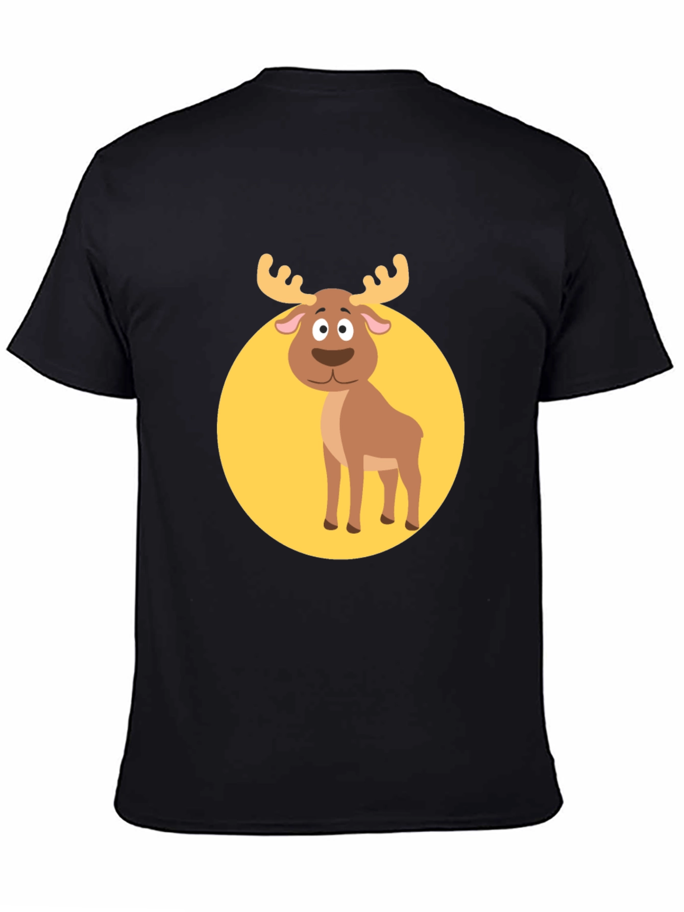 Black Funny Moose Graphic Tee -  Black T-Shirt view 4
