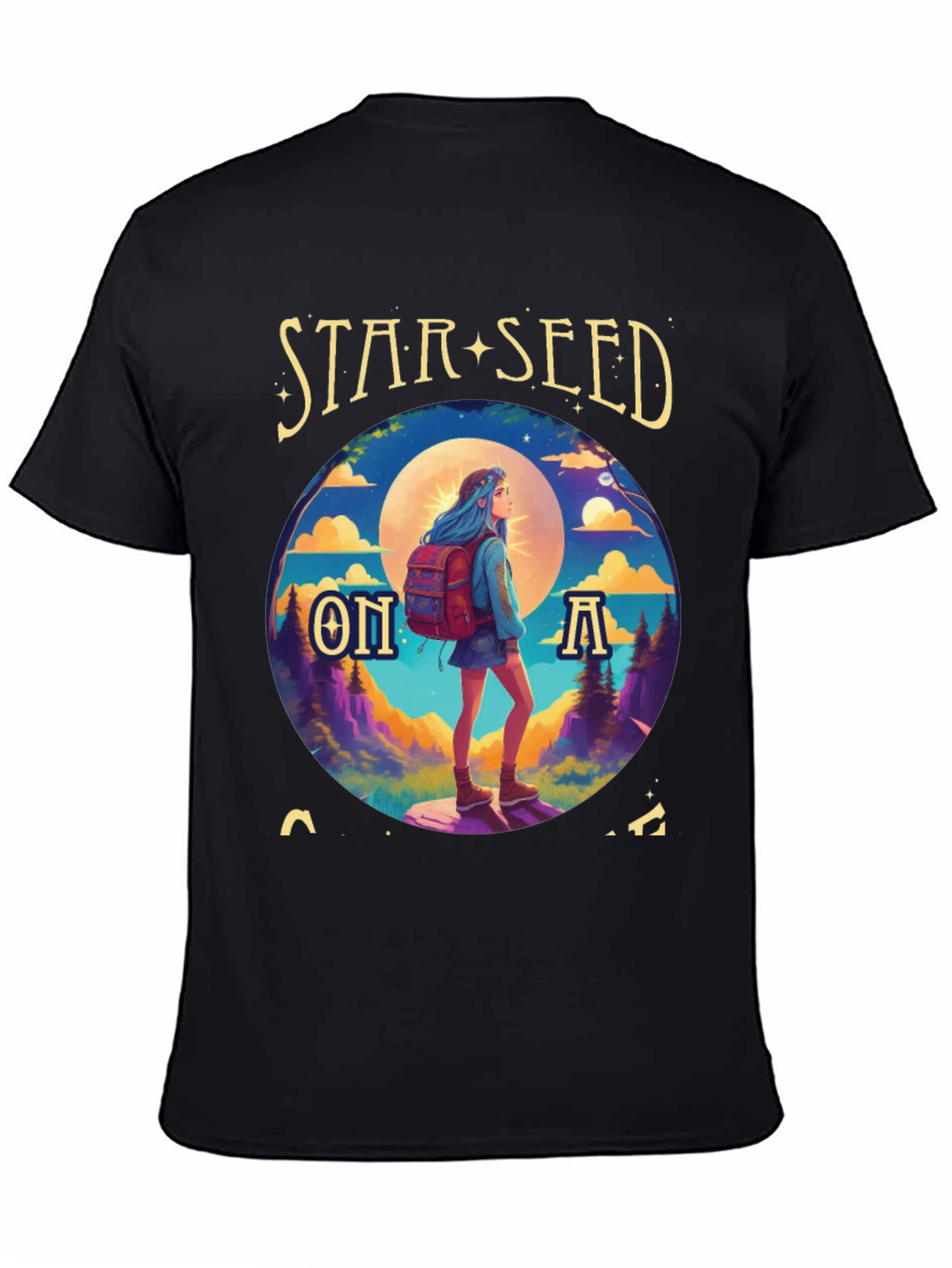 Black Star Seed On A Hike Graphic Tee view 4