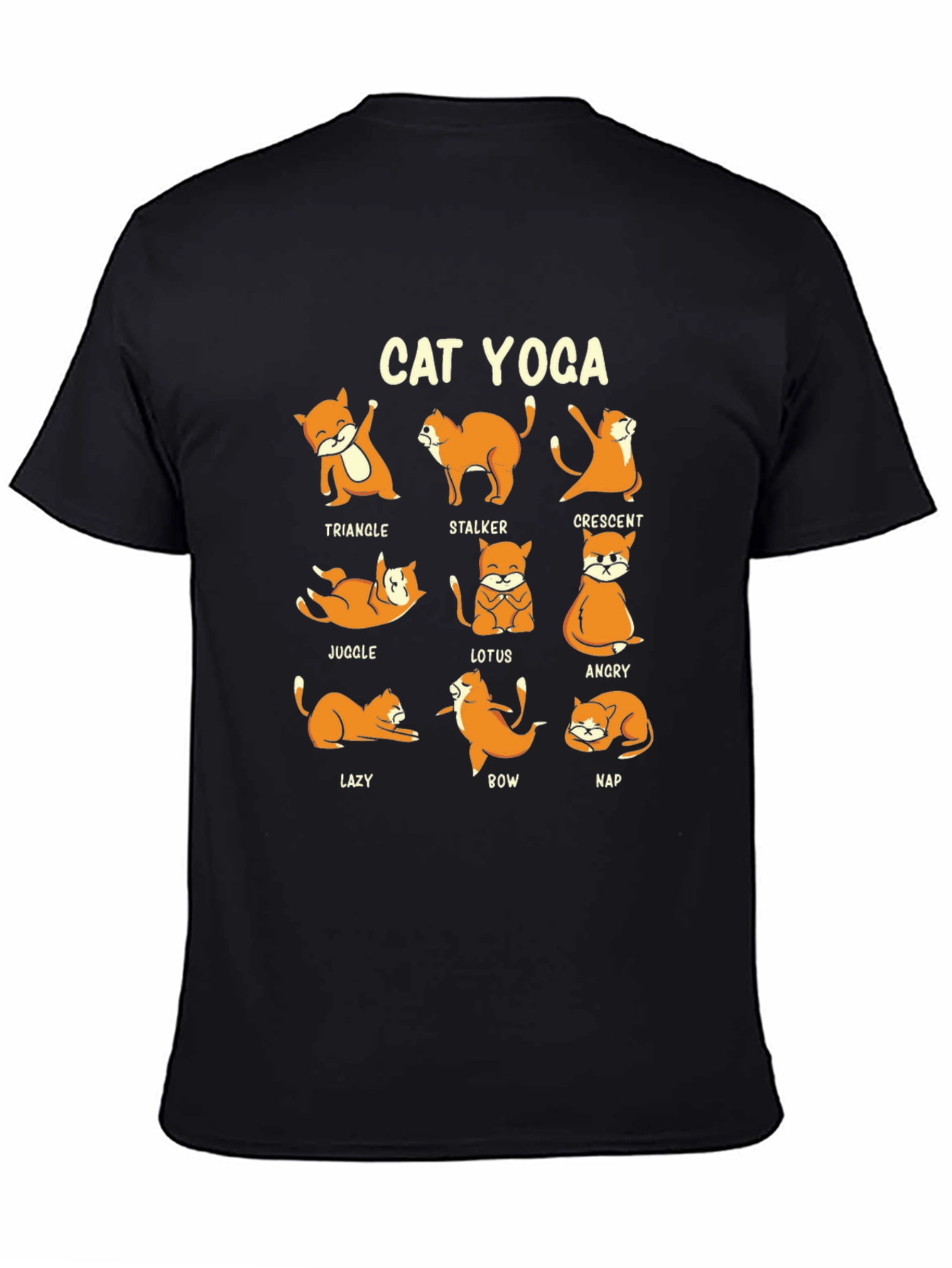 Cat Yoga Poses Graphic Tee - Funny Yoga Shirt - 4