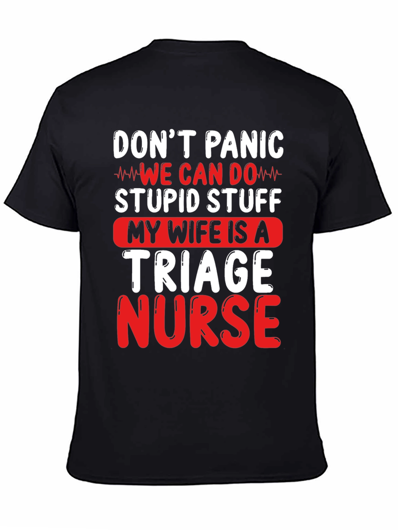 Black Don't Panic Triage Nurse Graphic Tee view 4