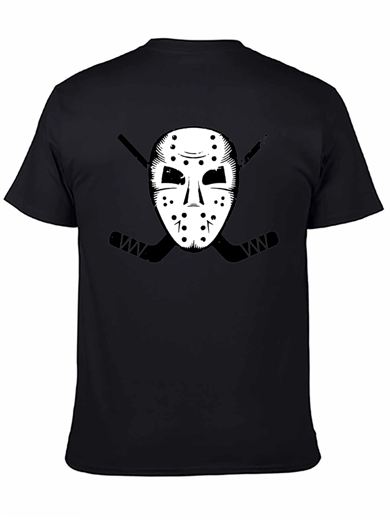 Black Hockey Mask Graphic Tee - Black T-Shirt view 4