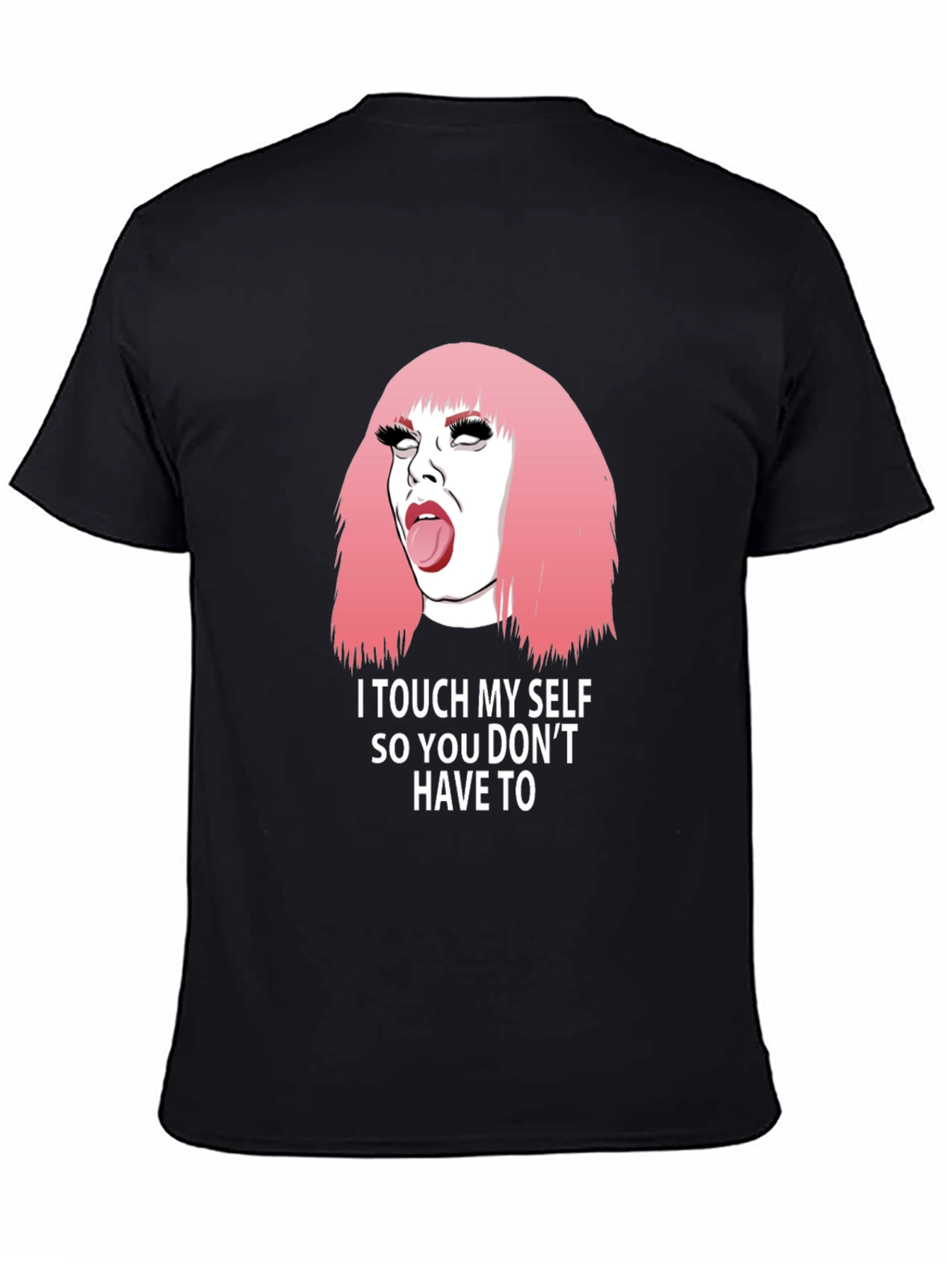 Black Humorous "I Touch Myself" Graphic Tee view 4