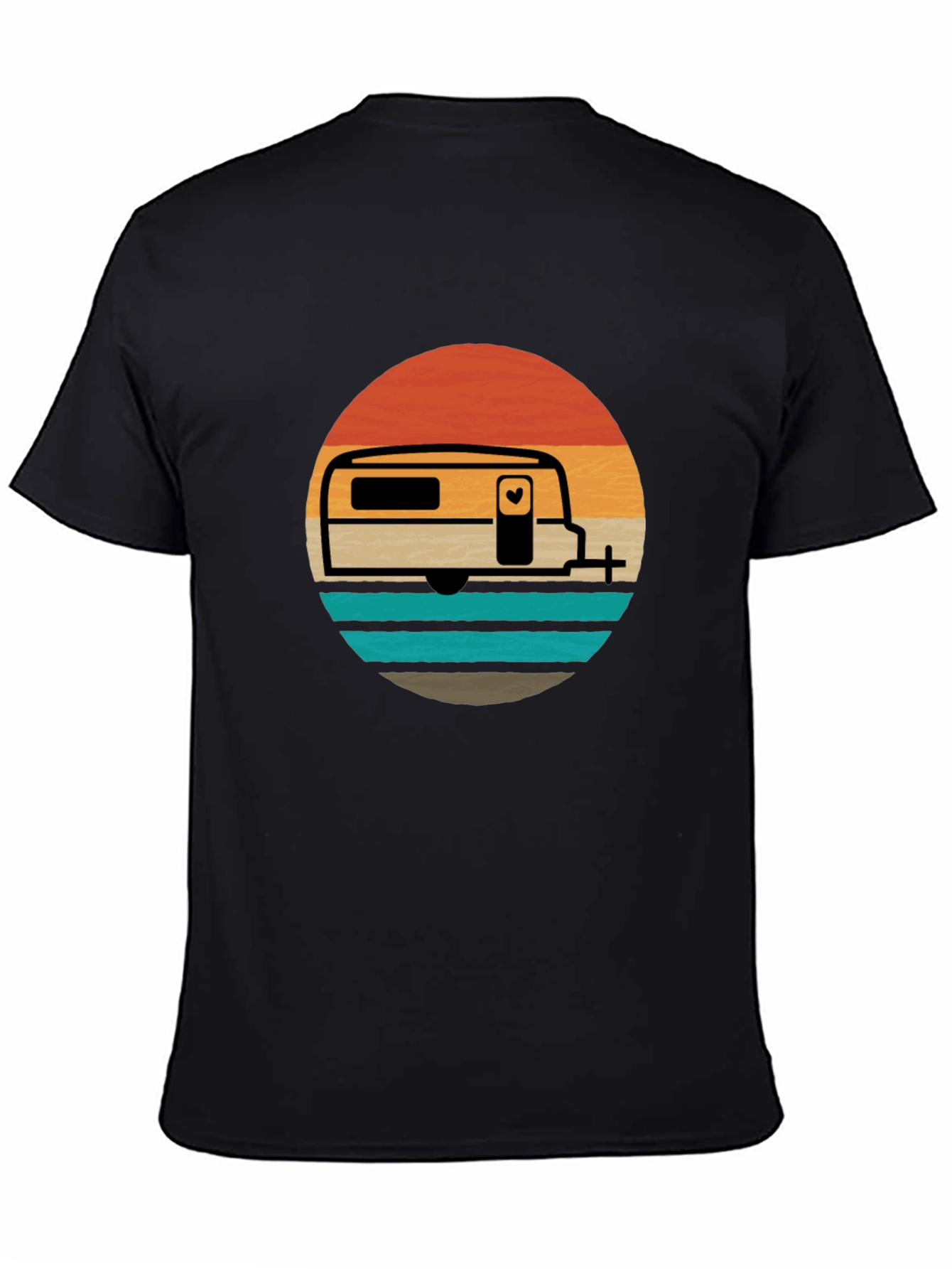 Black Retro Camper Van Graphic Tee - Adventure Awaits! view 4
