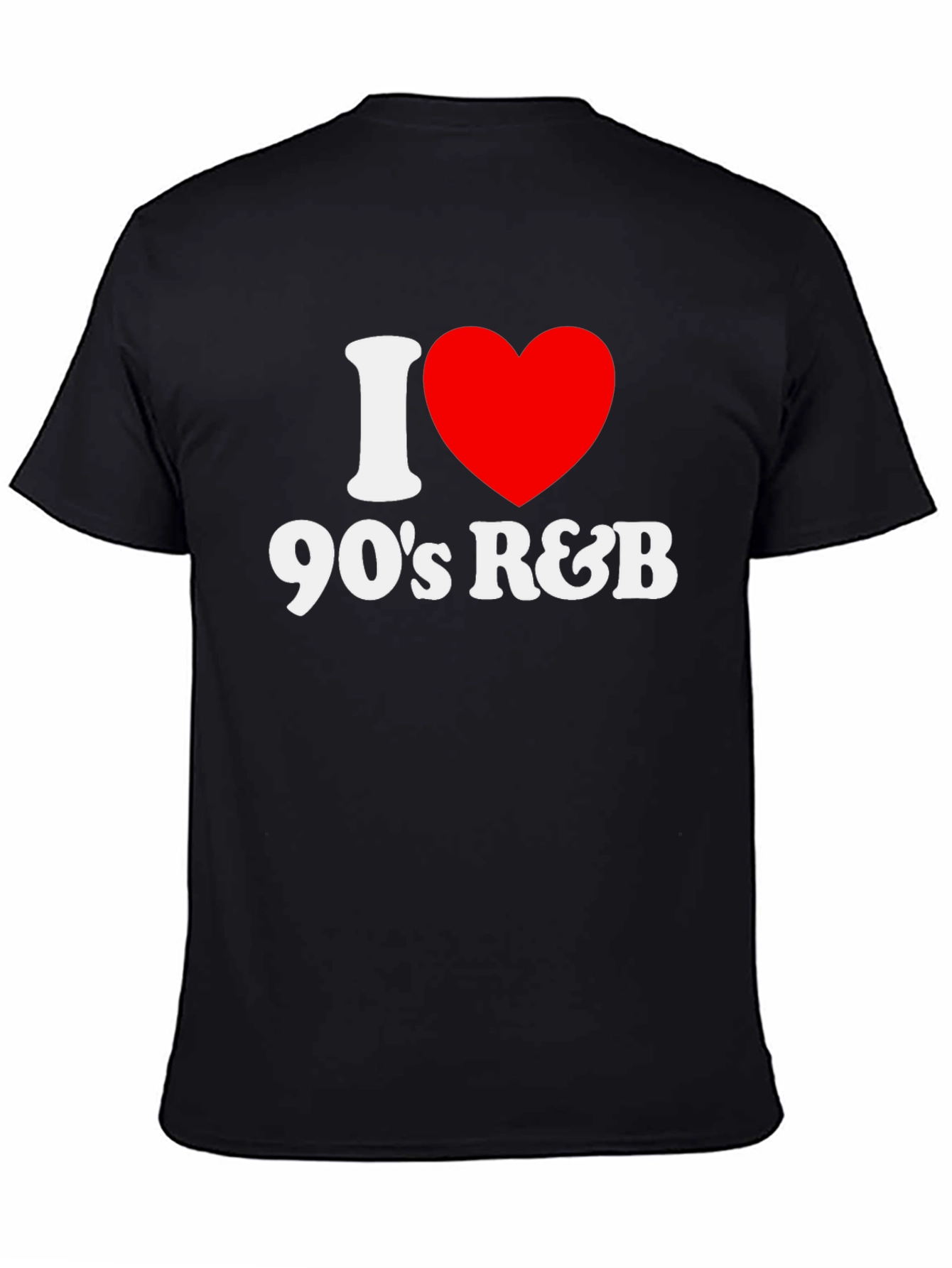 Black I Heart 90s R&B Black T-Shirt view 4