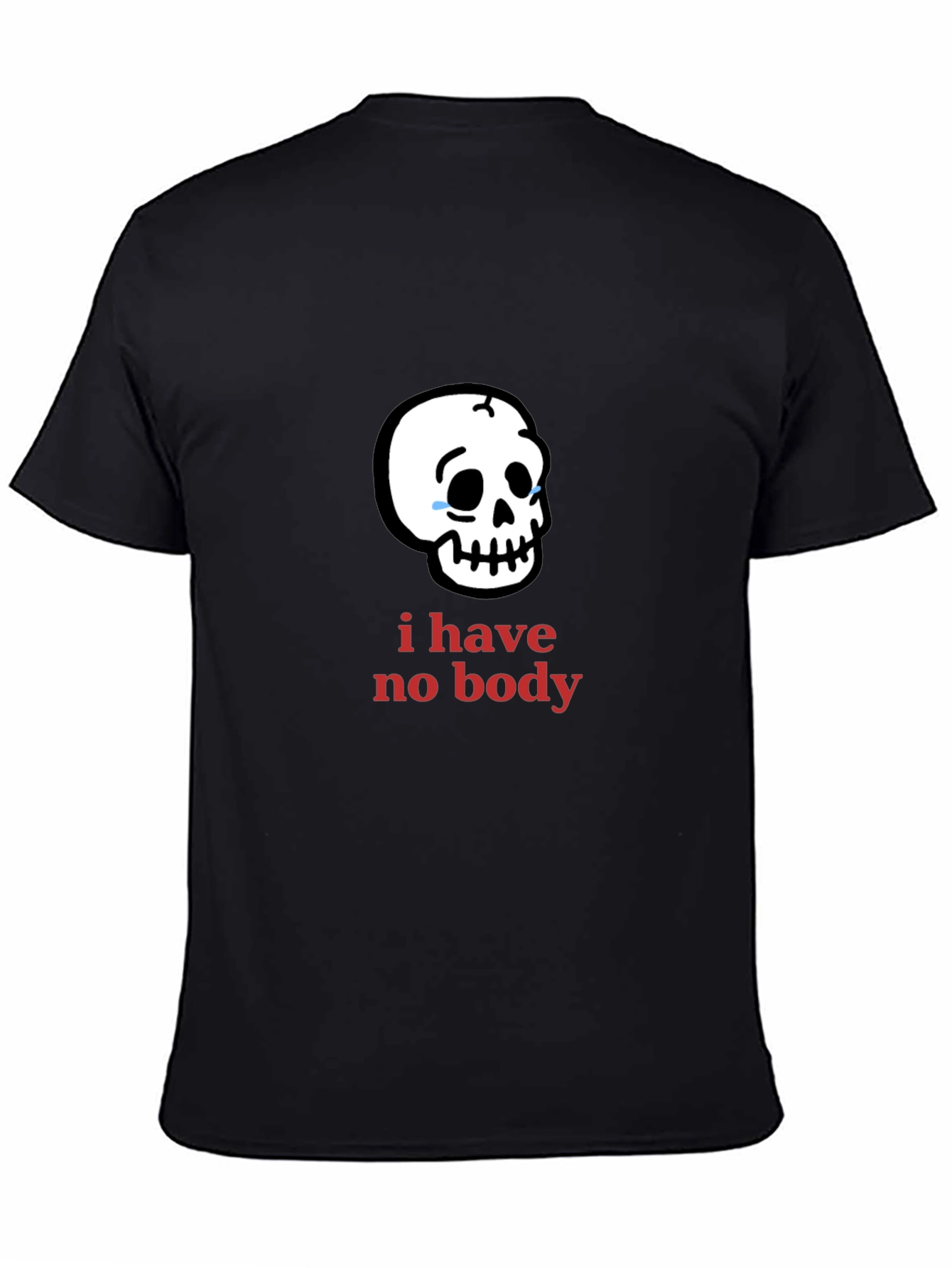 Black Humorous "I Have No Body" Skull Graphic Tee view 4