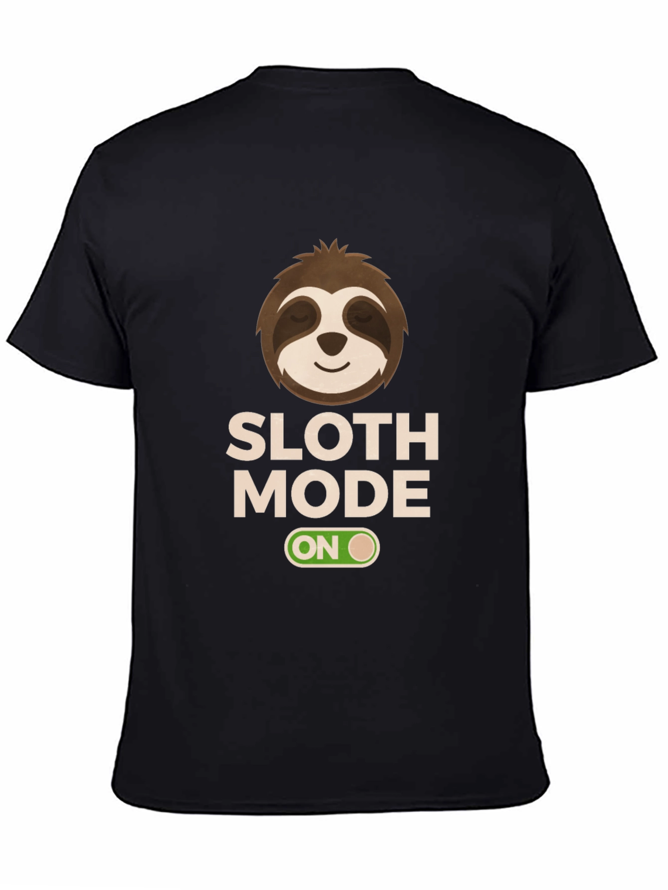 Black Sloth Mode On Black T-Shirt view 4
