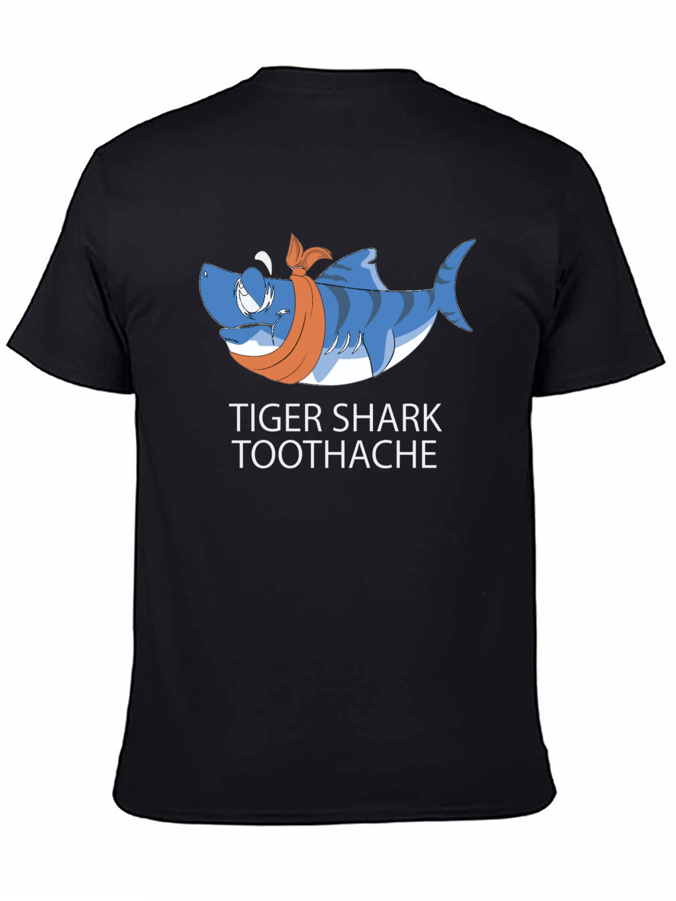 Black Tiger Shark Toothache Black T-Shirt view 4