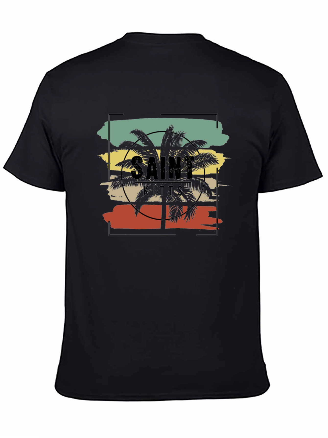 Black Saint Kitts Palm Tree Graphic Tee view 4