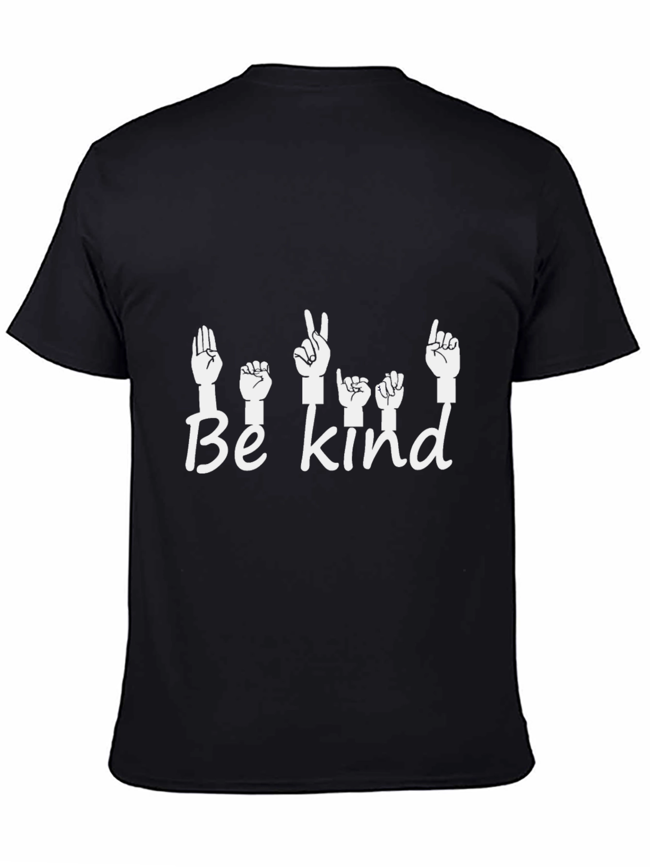Black Be Kind Sign Language T-Shirt view 4
