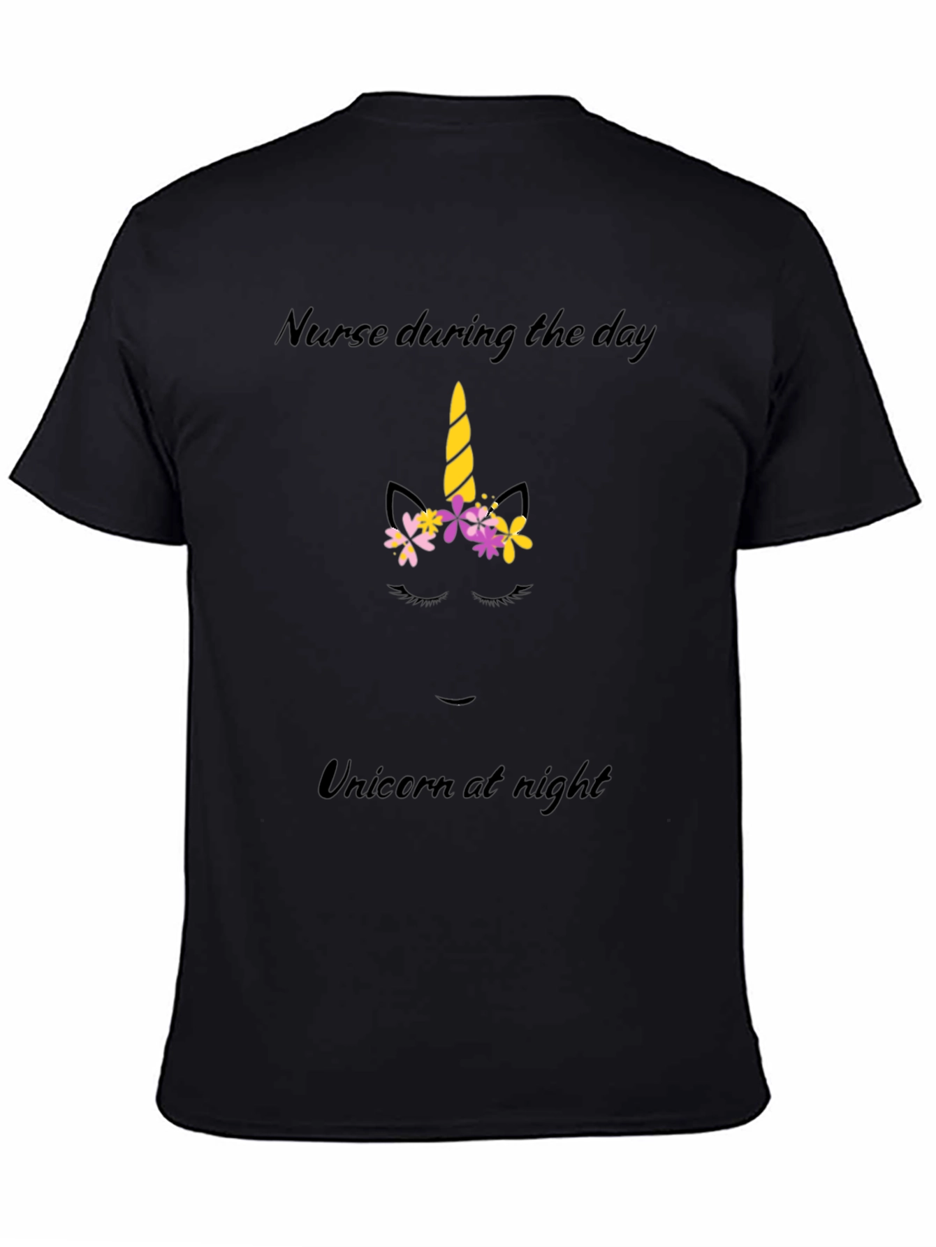 Black Nurse by Day, Unicorn by Night T-Shirt view 4