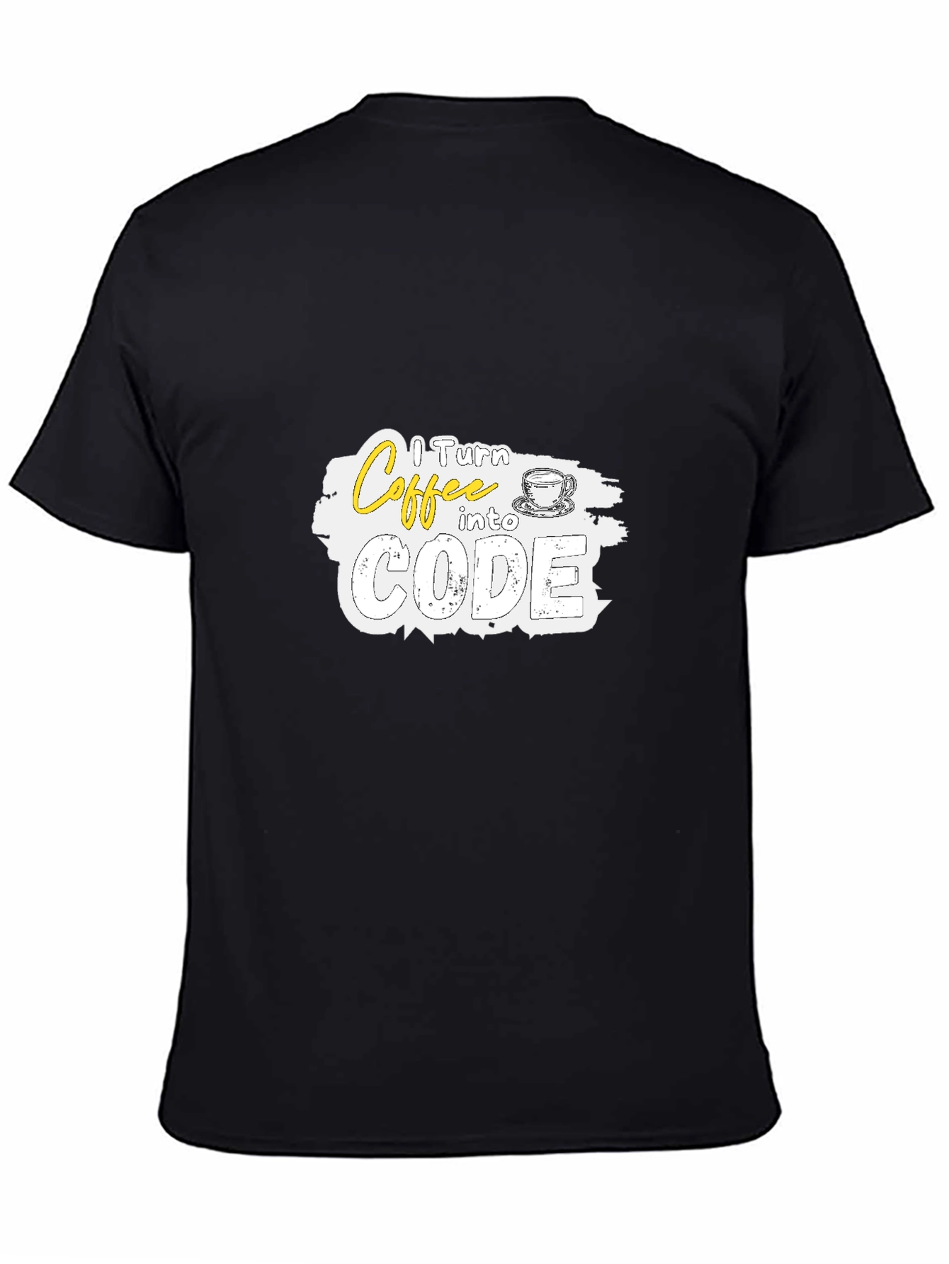 Black Coffee to Code Graphic Tee - Programmer Humor T-Shirt view 4