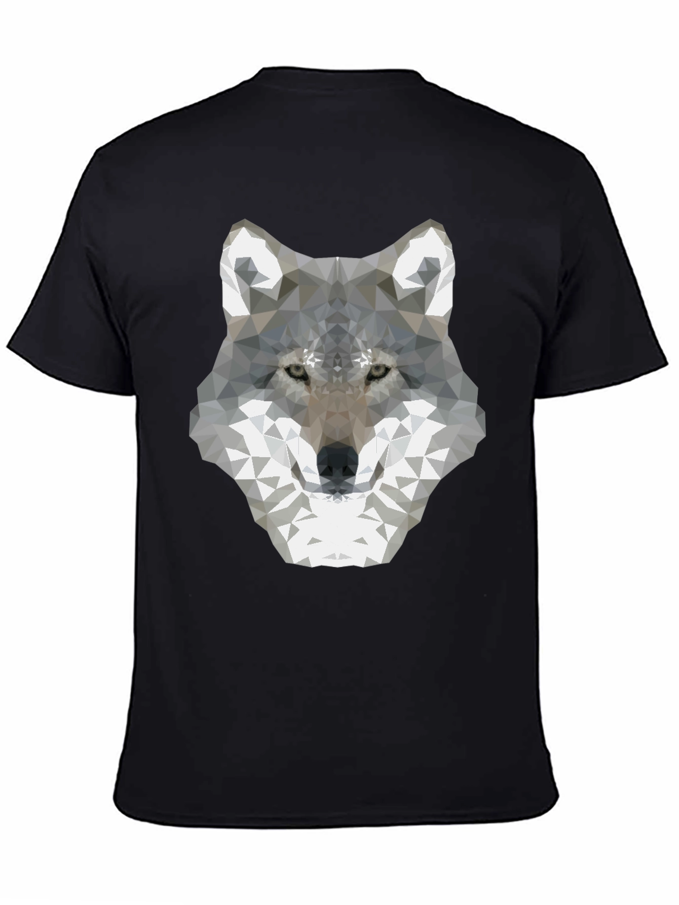 Black Geometric Wolf Graphic Tee - Modern Style view 4