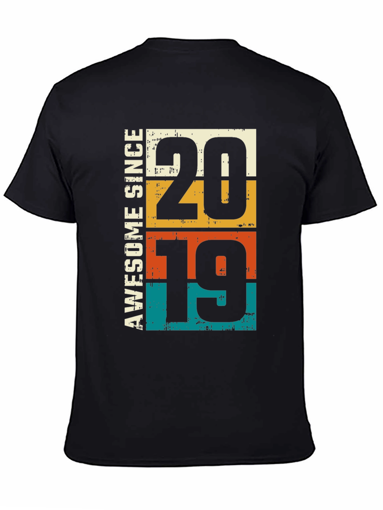 Black Awesome Since 2019 Graphic Tee - Birthday Gift view 4
