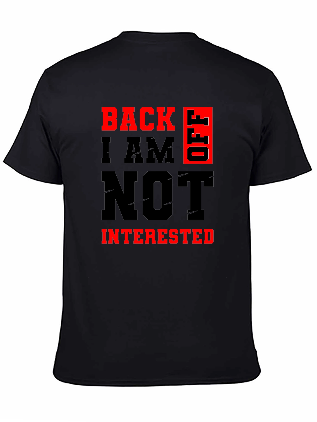 Black Back Off Graphic Tee - Sarcastic Funny T-Shirt view 4