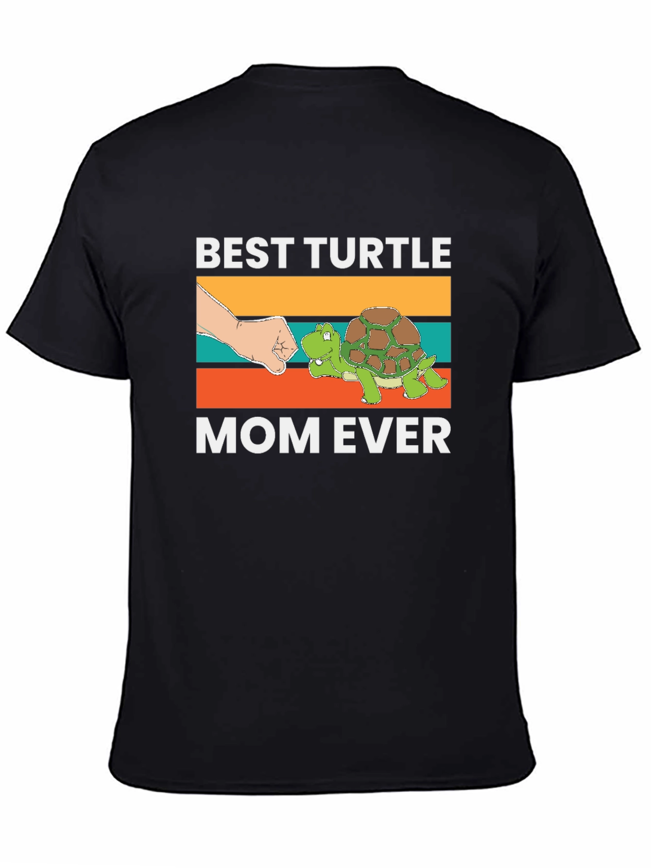 Black Best Turtle Mom Ever T-Shirt view 4
