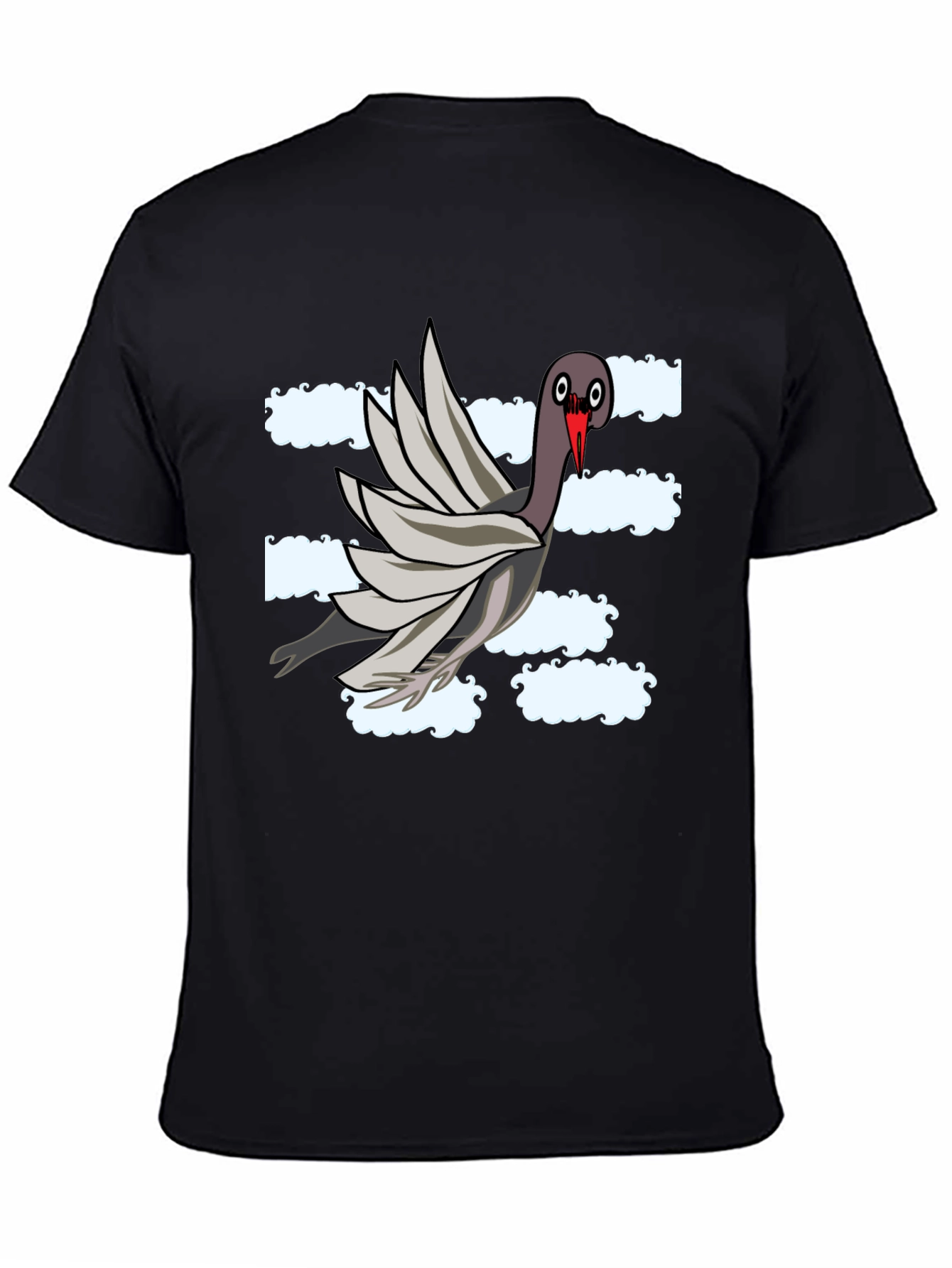 Black Funny Pigeon Graphic T-Shirt view 4
