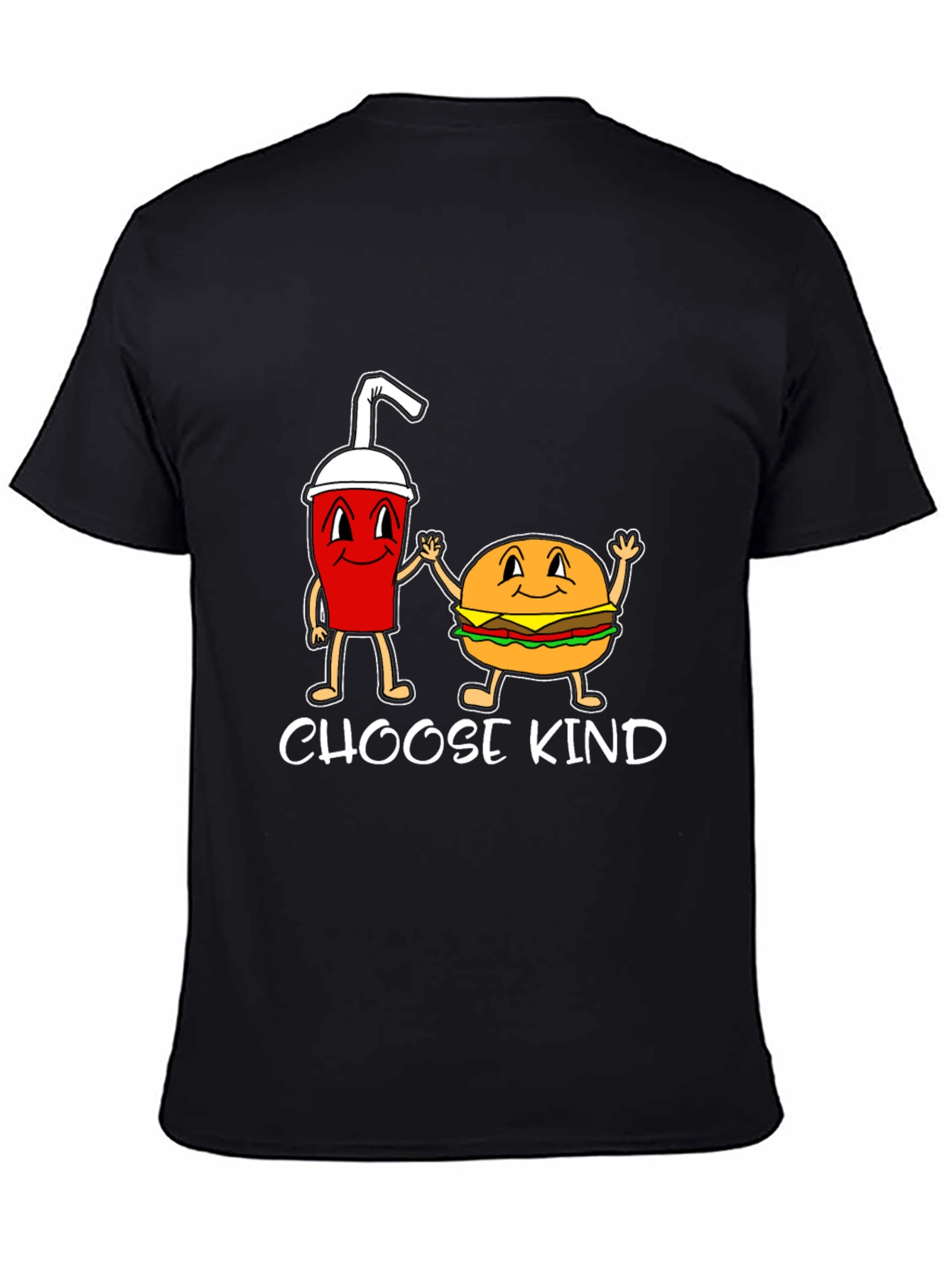 Black Choose Kind Burger & Drink Graphic Tee view 4
