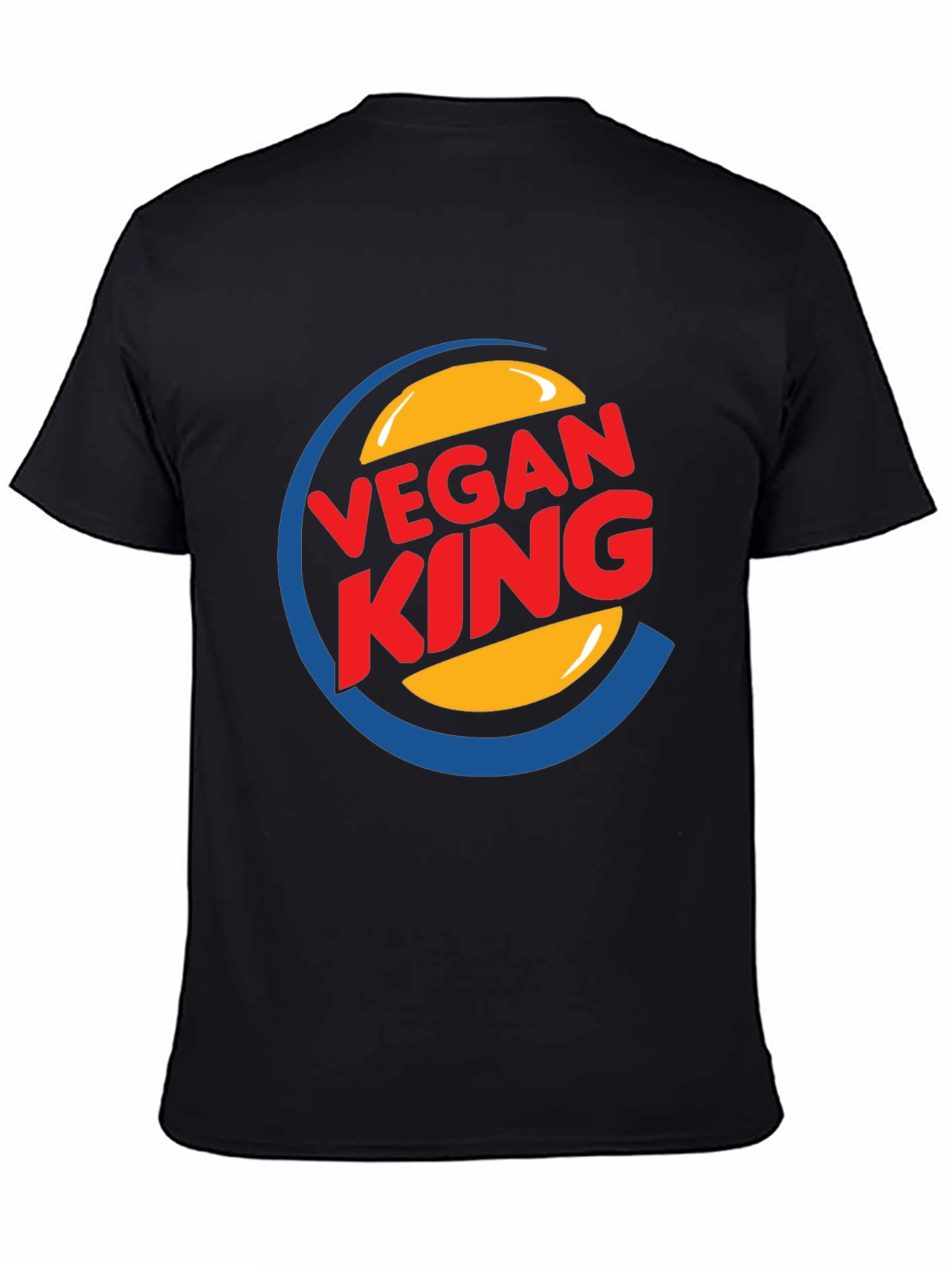 Black Vegan King Graphic Tee - Black Cotton Blend view 4