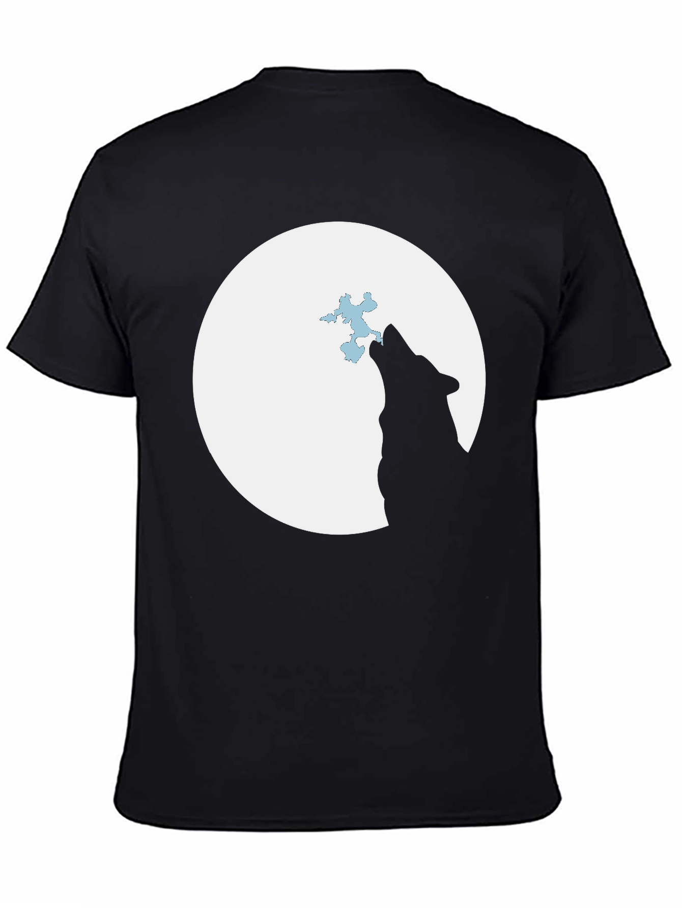 Black Wolf Moon T-Shirt - Black Graphic Tee view 4