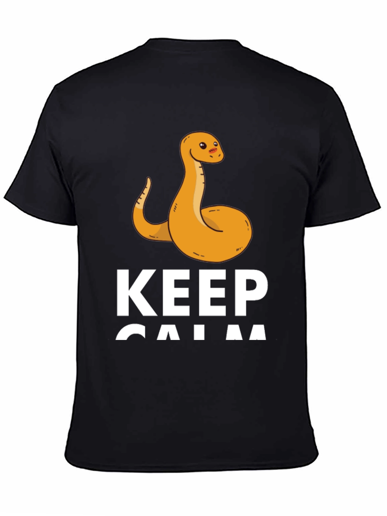 Black Keep Calm Snake Tee - Men's Black T-Shirt view 4