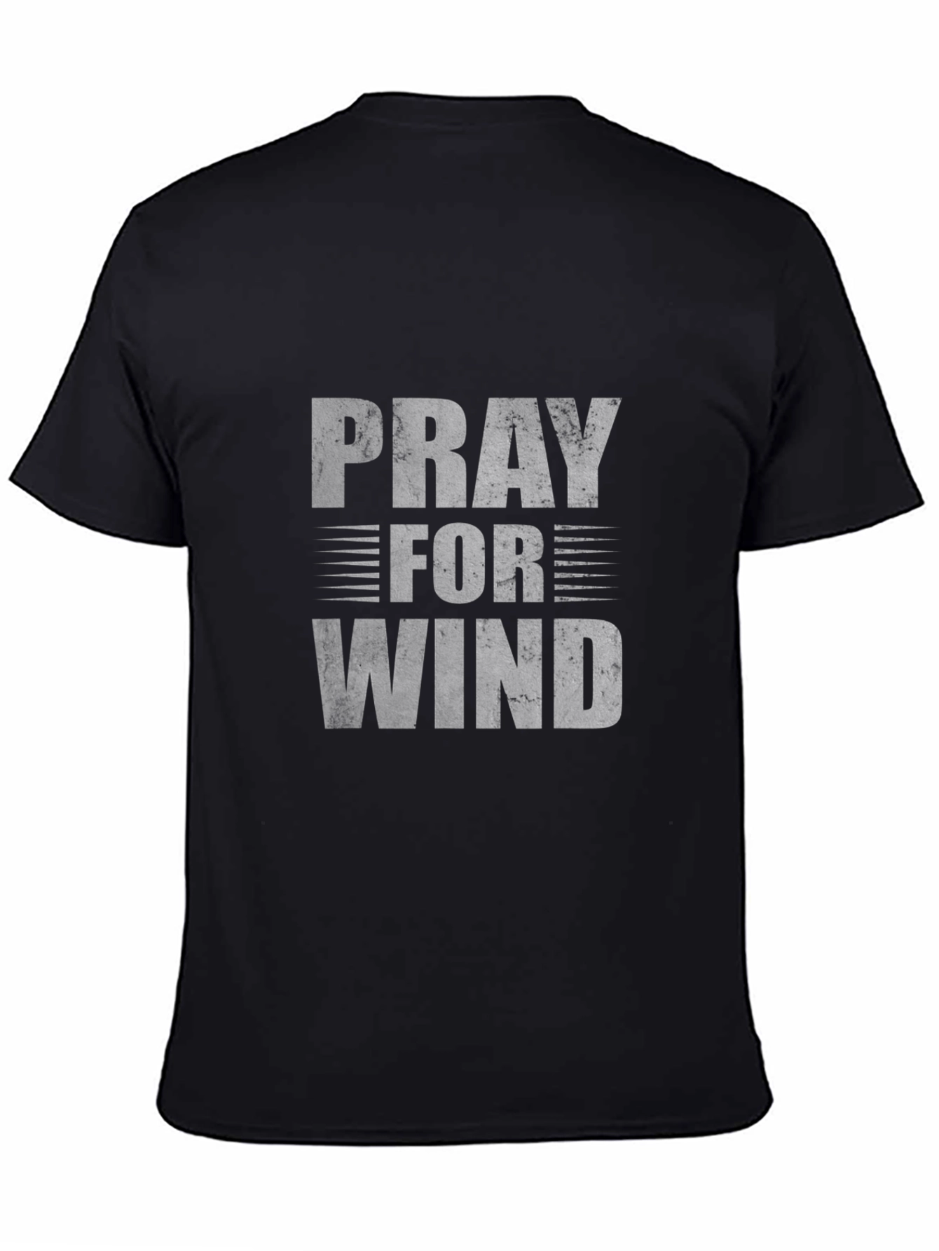 Black Pray for Wind Graphic T-Shirt - Black Crew Neck Tee view 4
