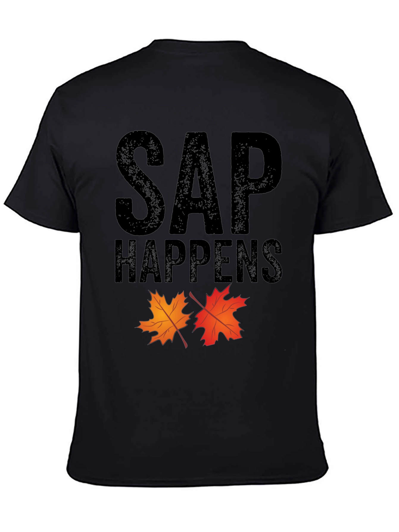 Black SAP Happens Maple Leaf Graphic Tee view 4