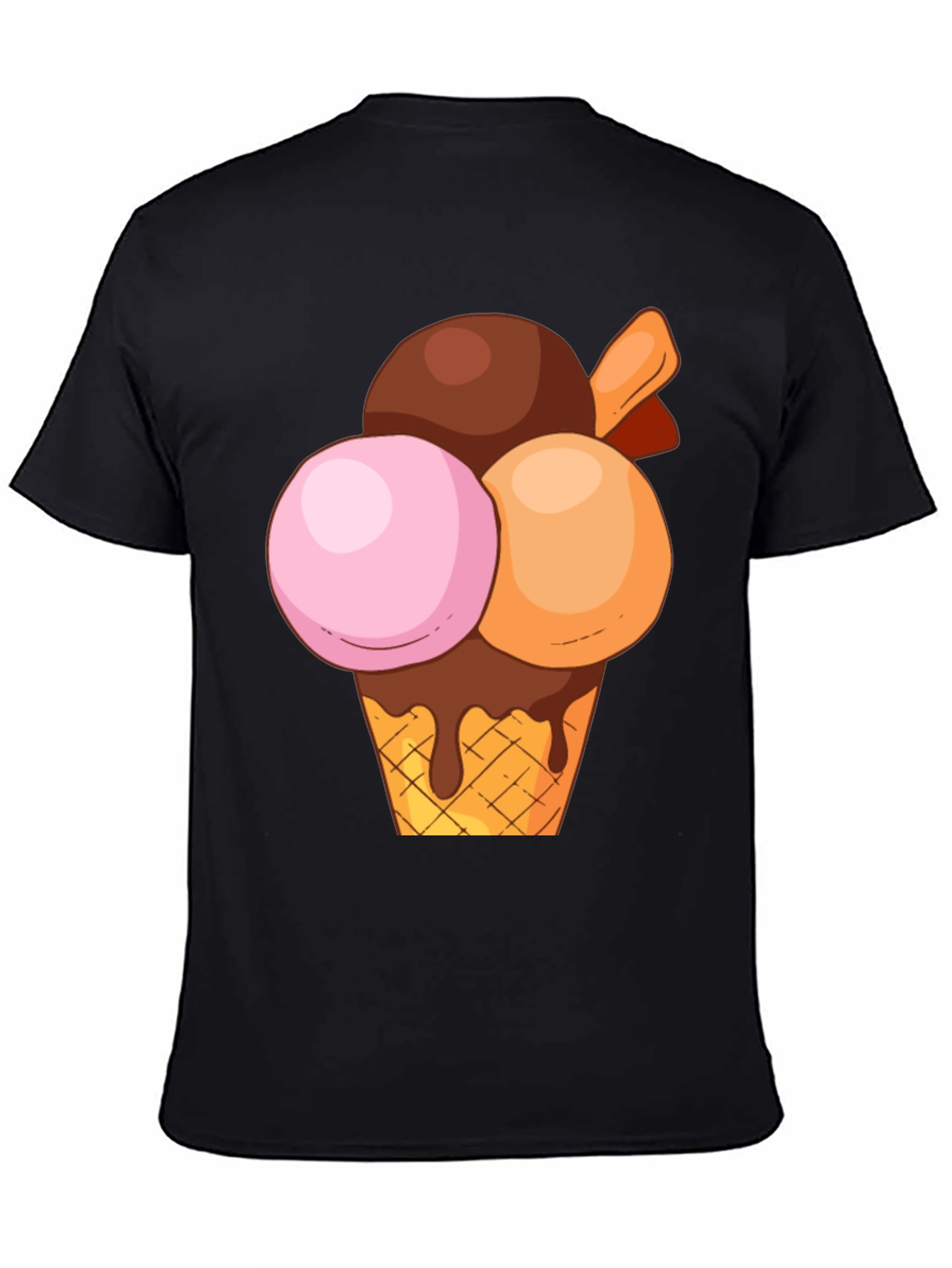 Black Ice Cream Graphic Tee - Sweet Treat Design view 4