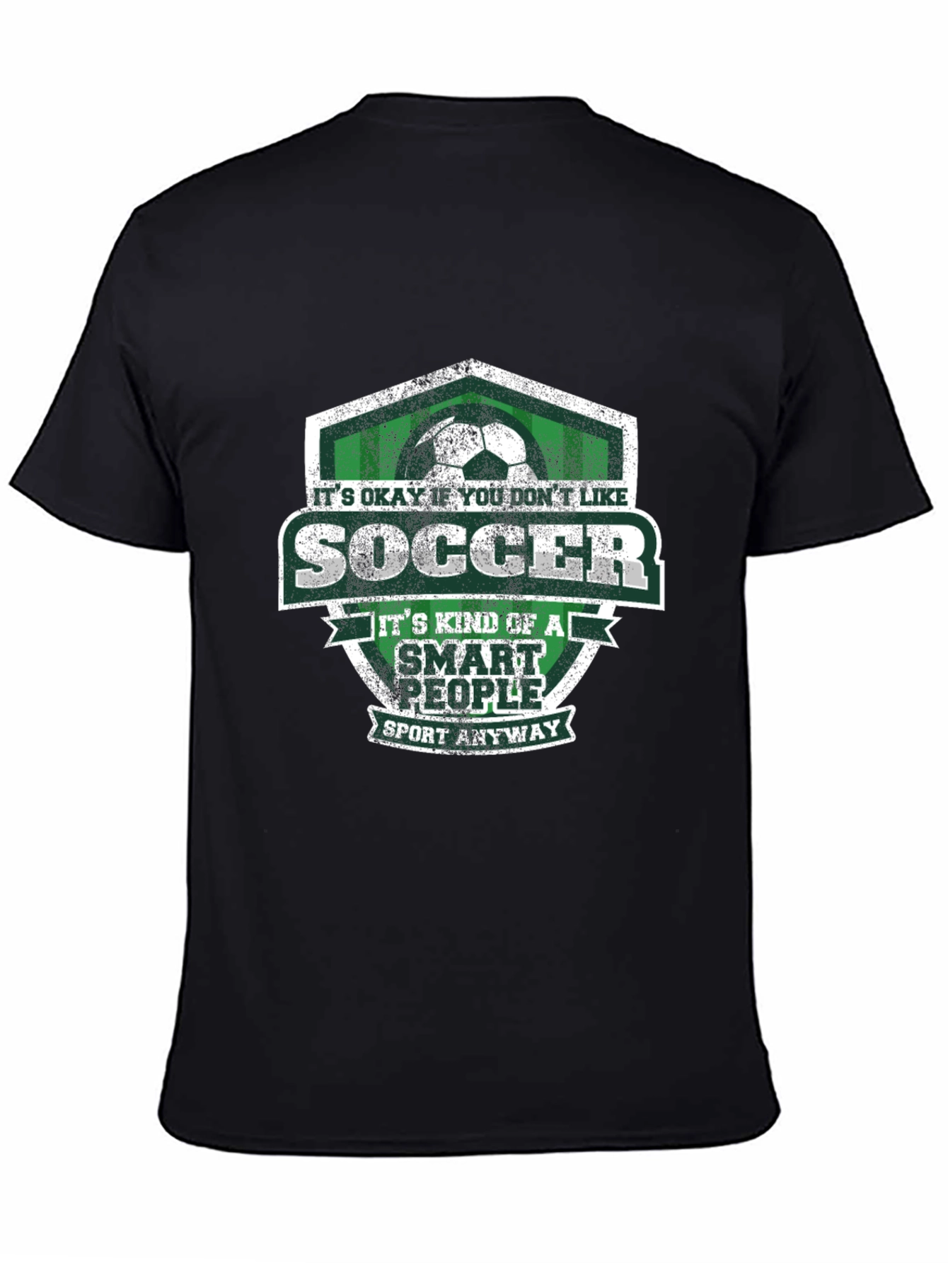 Black Soccer Smart People Graphic T-Shirt view 4