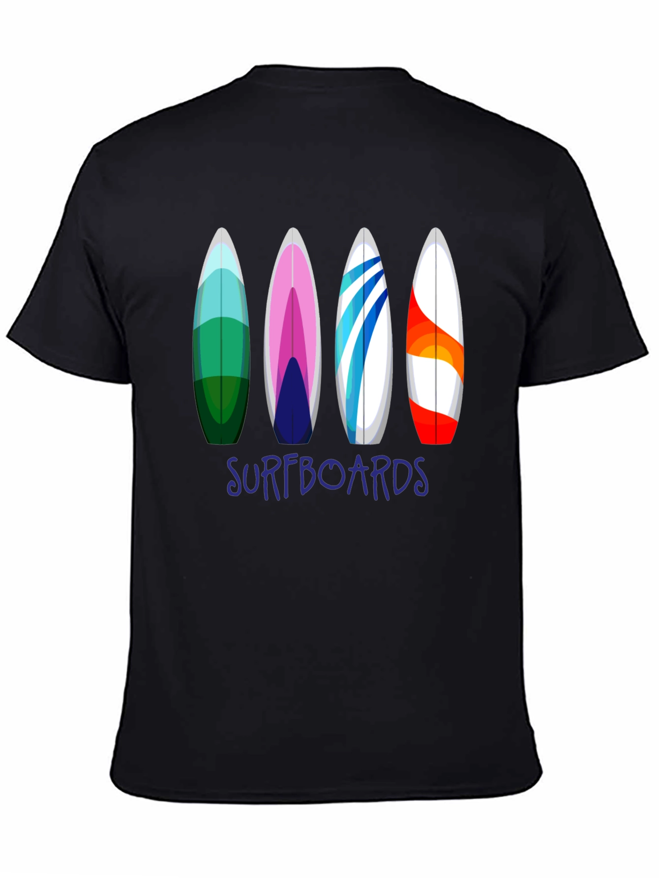 Black Surfboard T-Shirt - Beach Lover Tee view 4