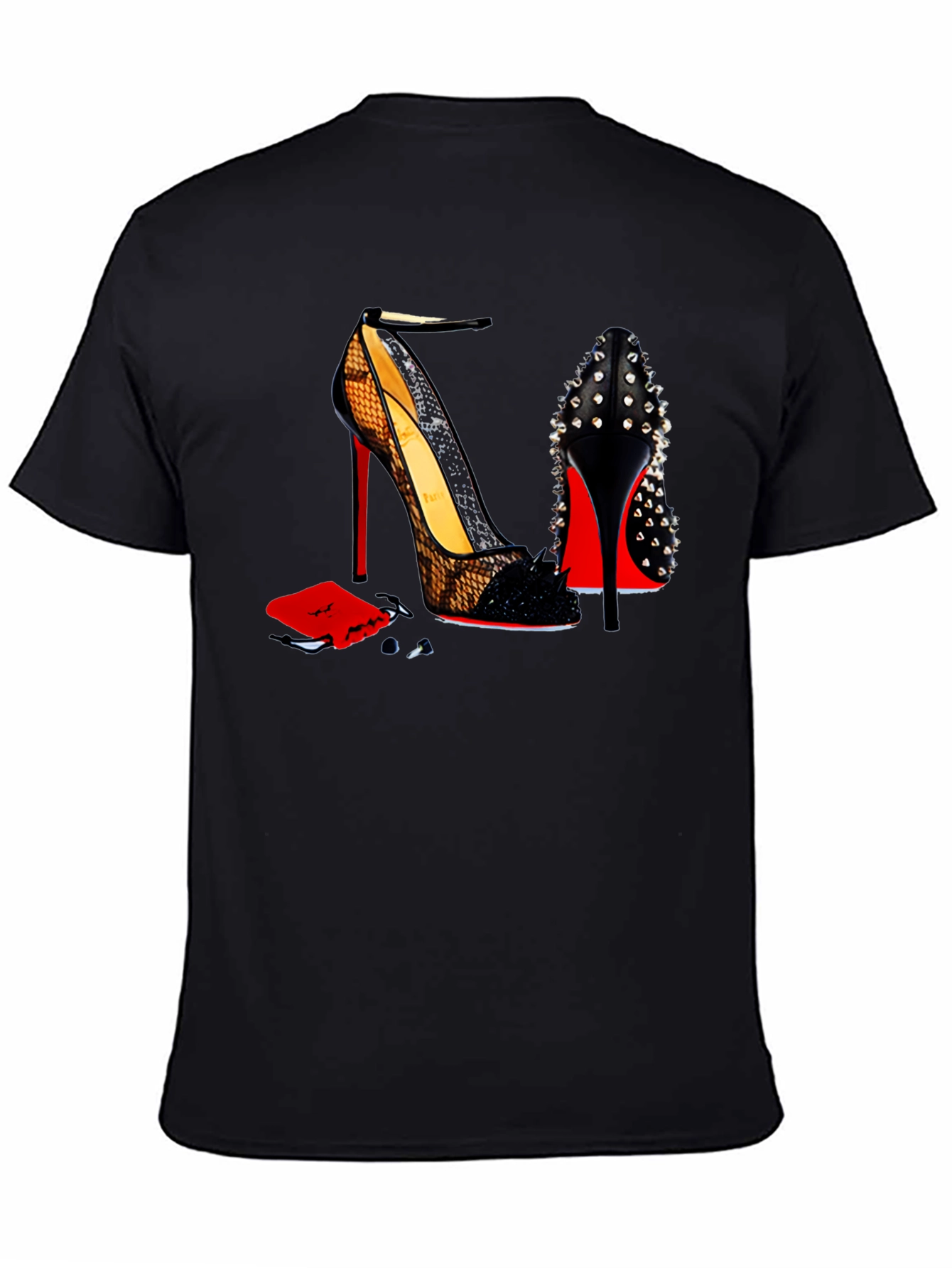 Black High Heel Shoes T-Shirt - Fashionable Graphic Tee view 4