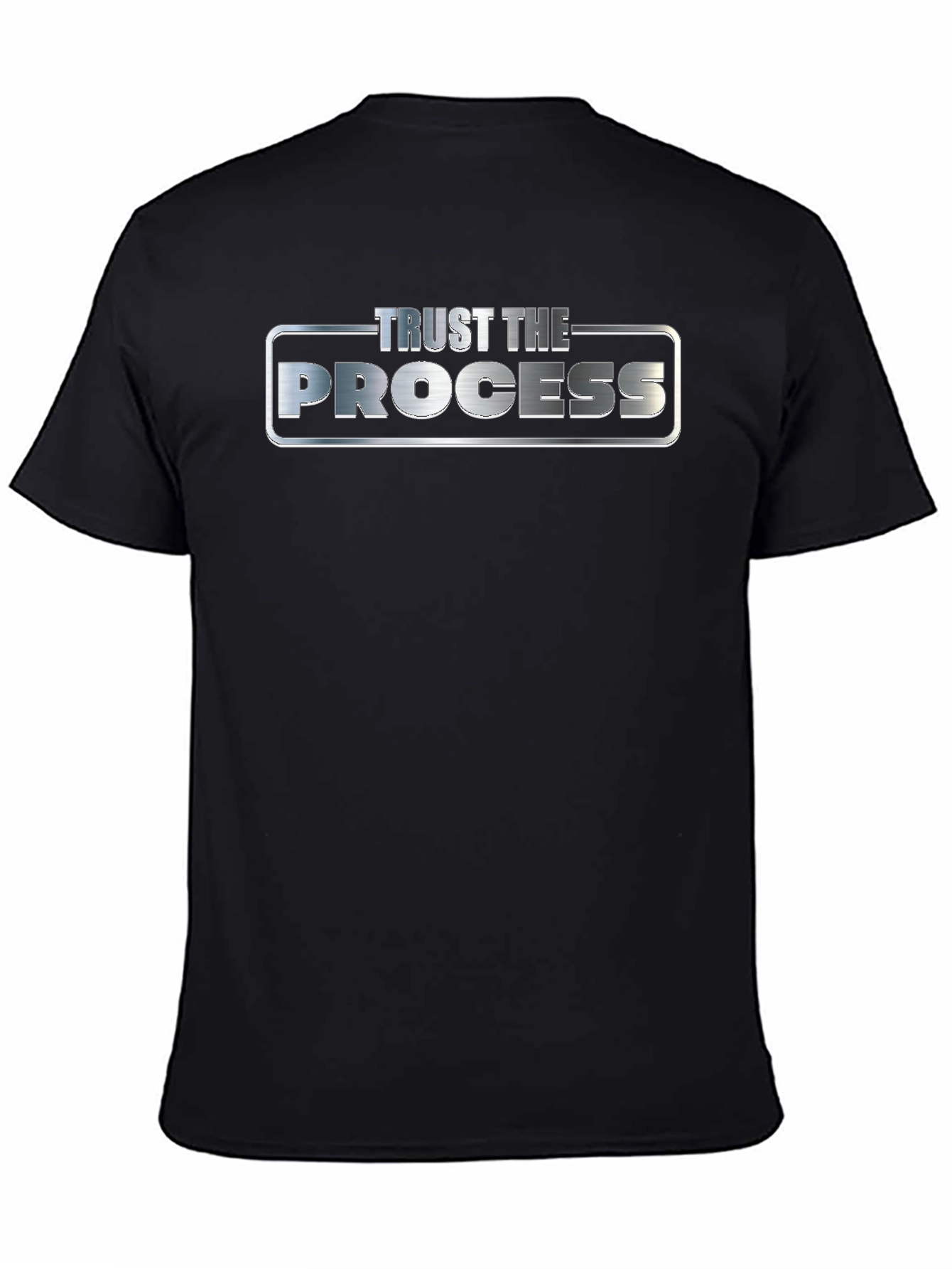 Black Trust The Process Graphic Tee - Black Cotton Blend Shirt view 4