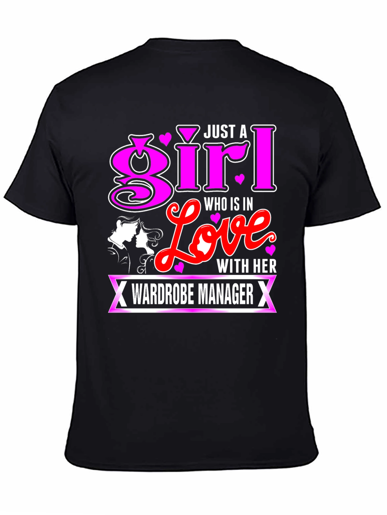 Black Wardrobe Manager Girl in Love Graphic T-Shirt view 4