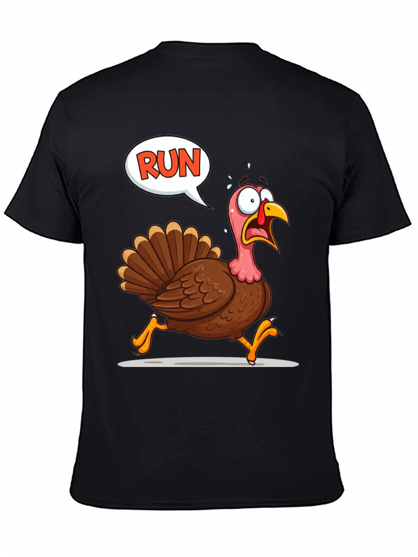 Black Run Turkey T-Shirt - Thanksgiving Fun view 4
