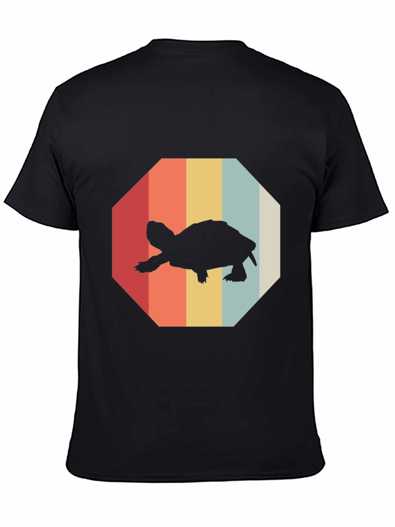 Black Retro Turtle Graphic Tee - Vintage Style T-Shirt view 4