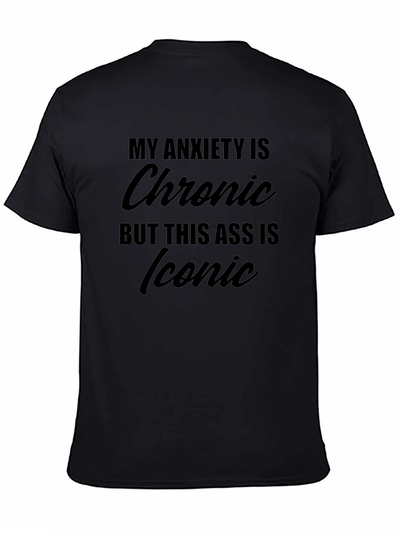 Black Anxiety Chronic Iconic Graphic Tee Black view 4