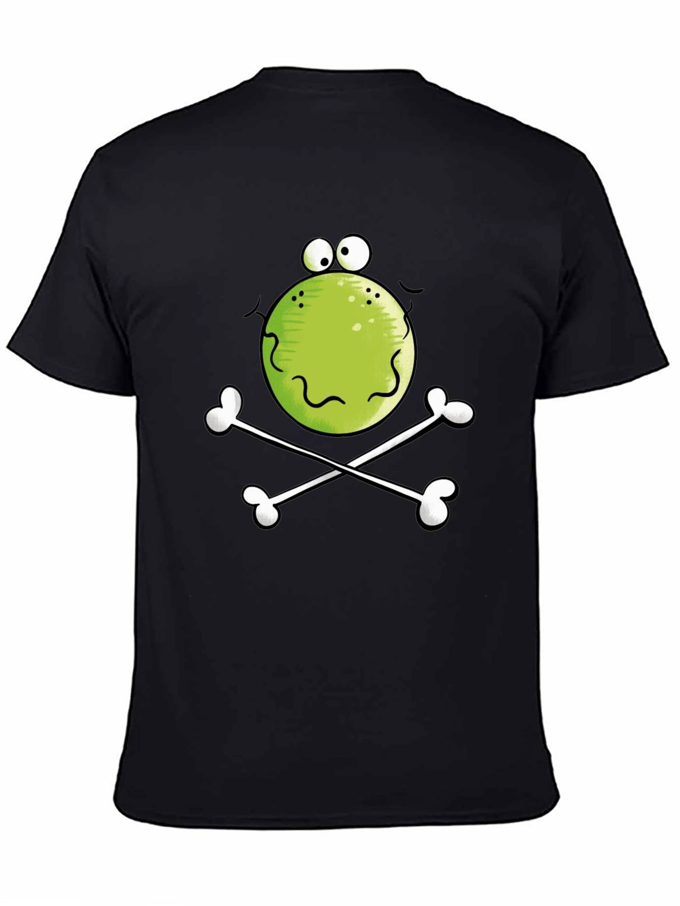 Black Funny Frog Skull Black T-Shirt view 4