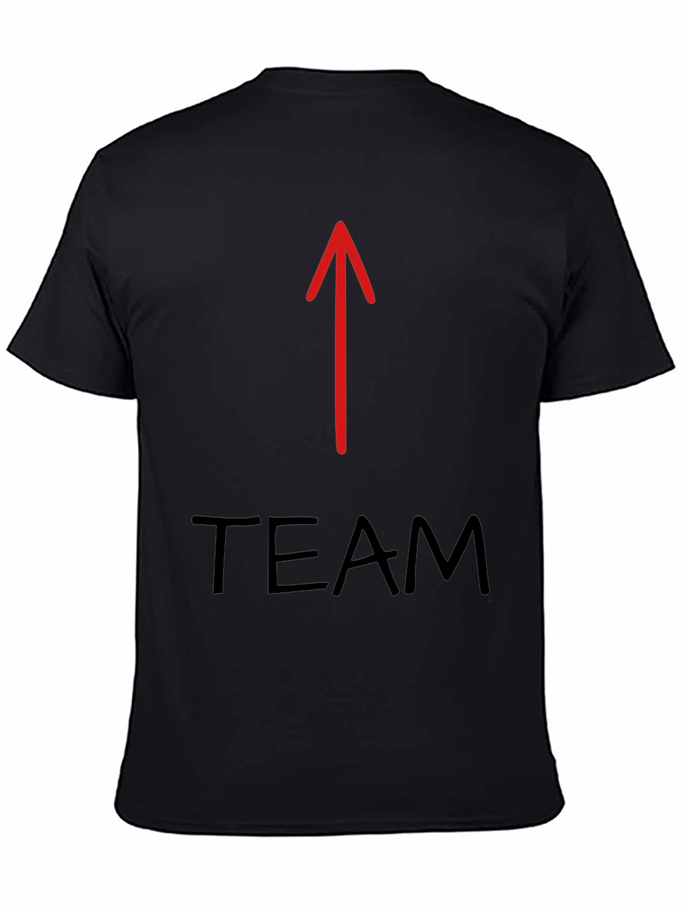 Black Team Arrow Graphic Tee - Black Cotton T-Shirt view 4