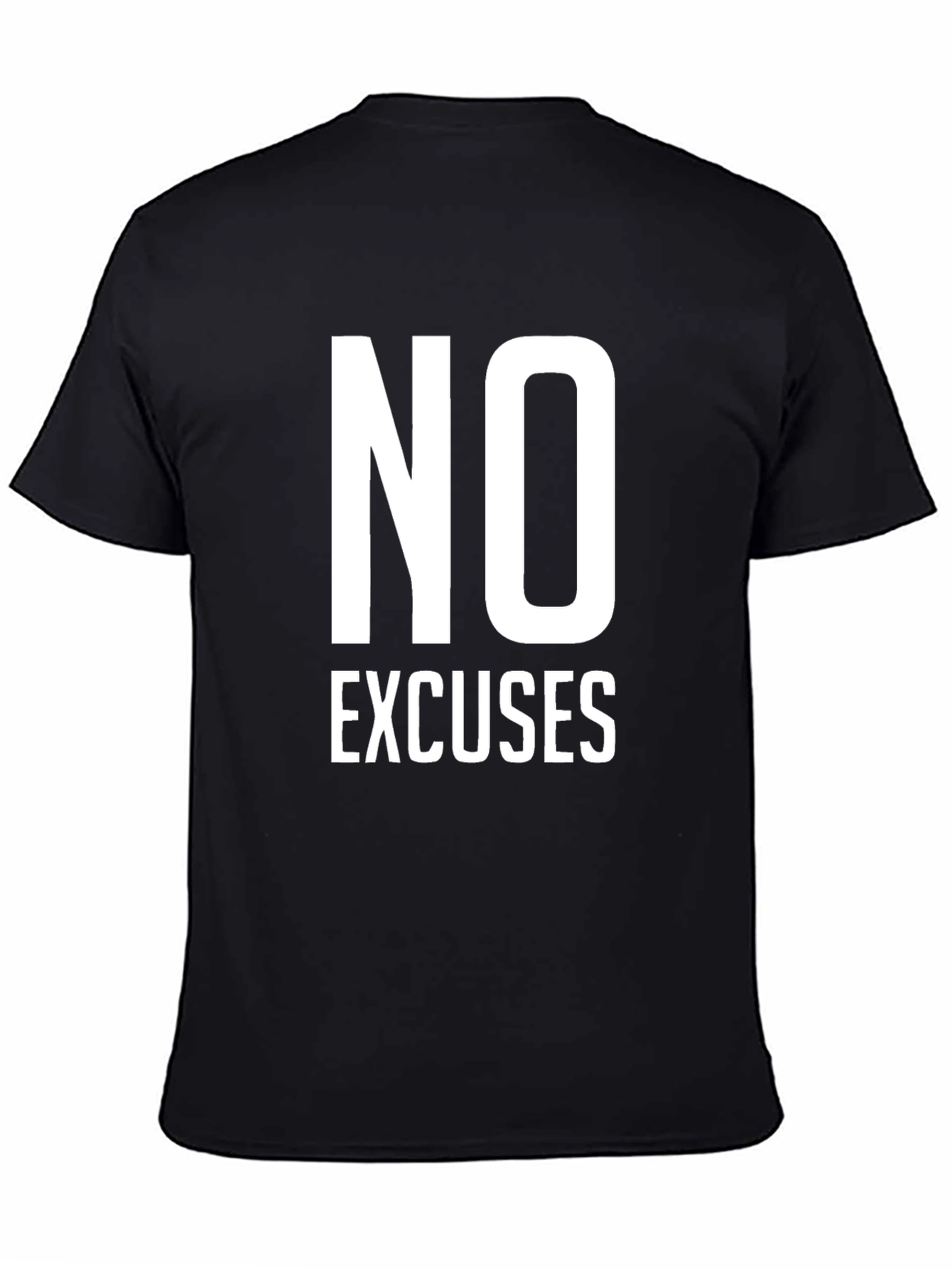 Black No Excuses Graphic Tee - Motivational Men's T-Shirt view 4