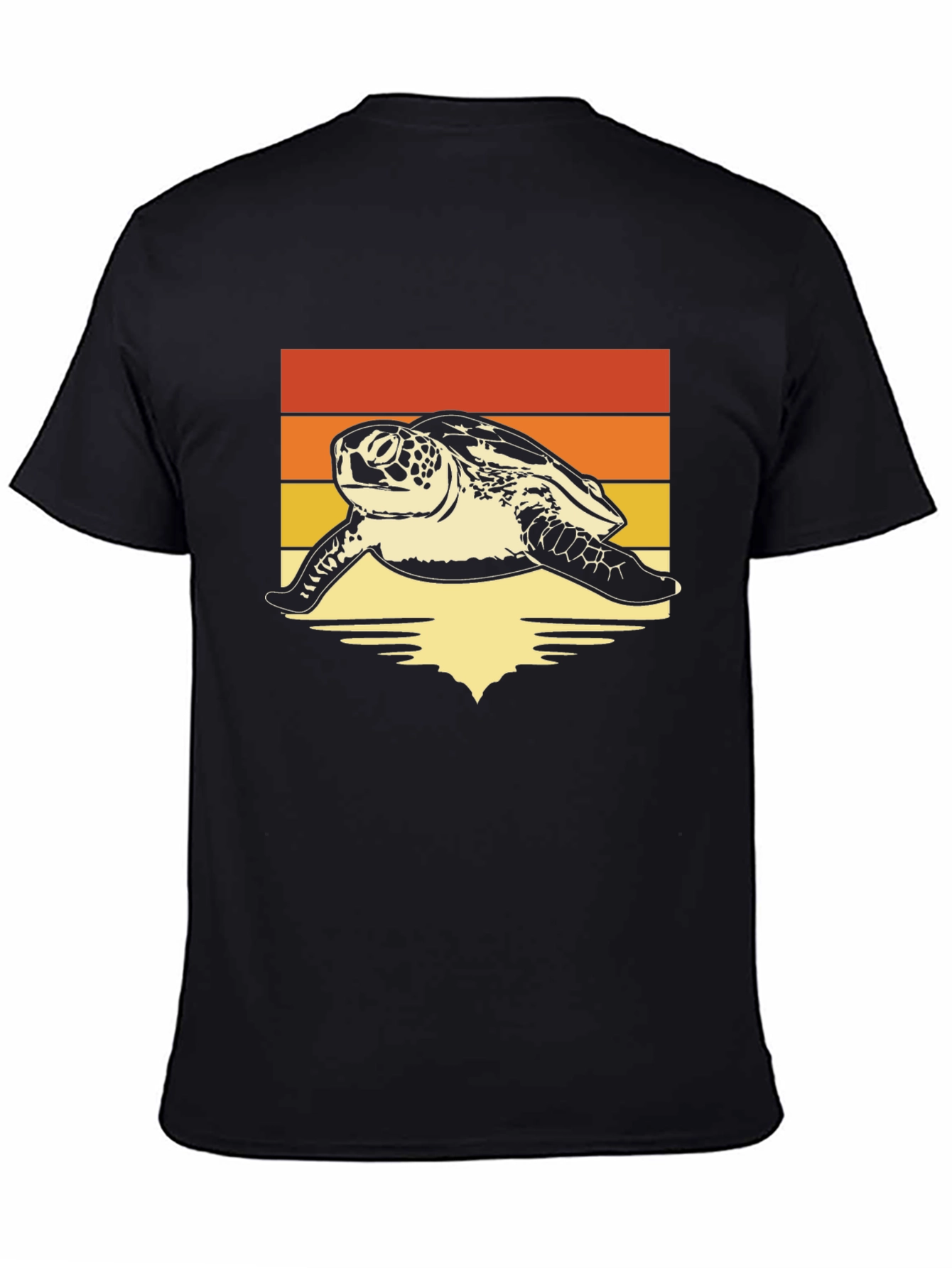 Black Retro Sea Turtle T-Shirt - Vintage Style Ocean Tee view 4