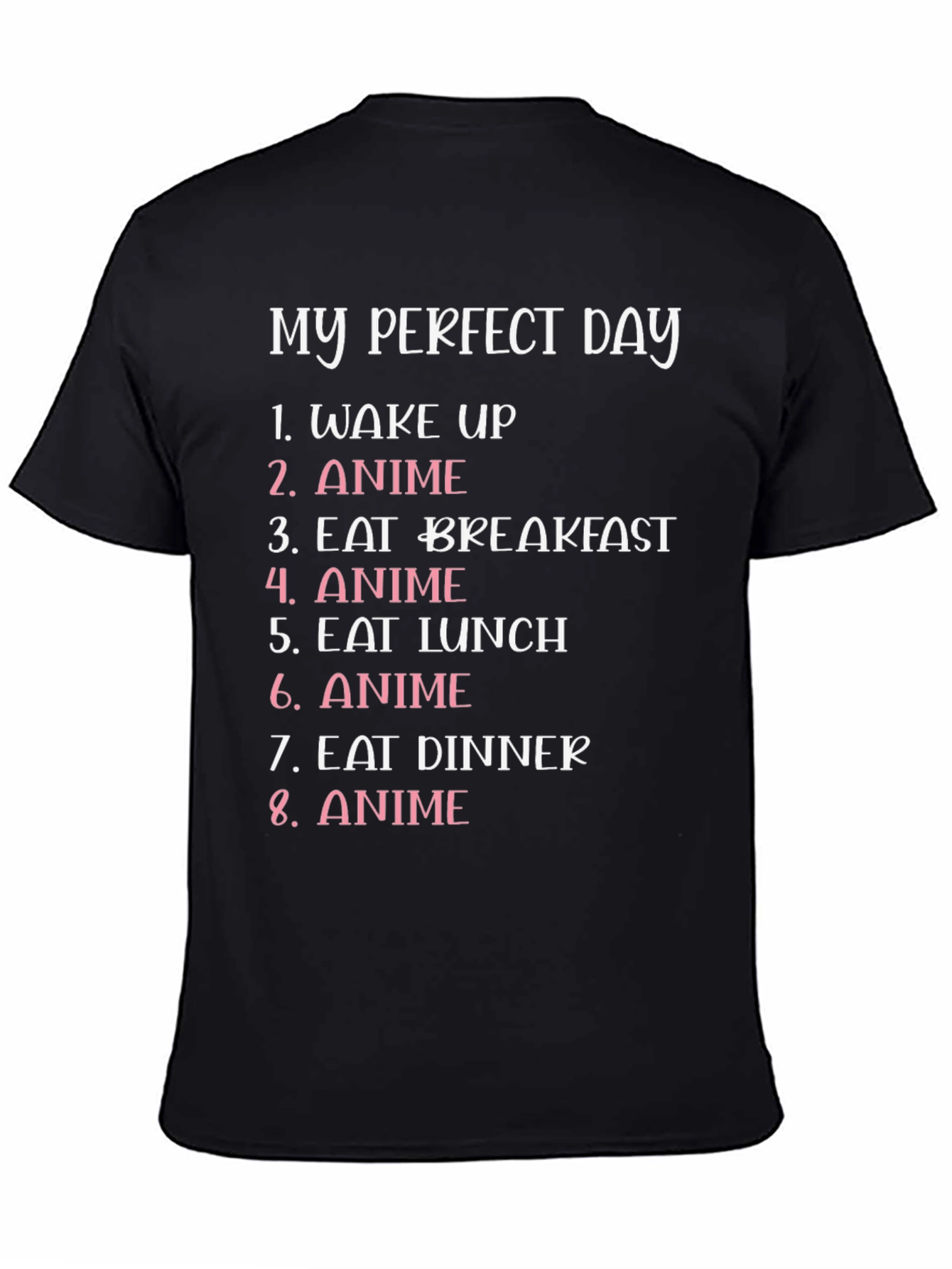 Black My Perfect Day Anime T-Shirt view 4