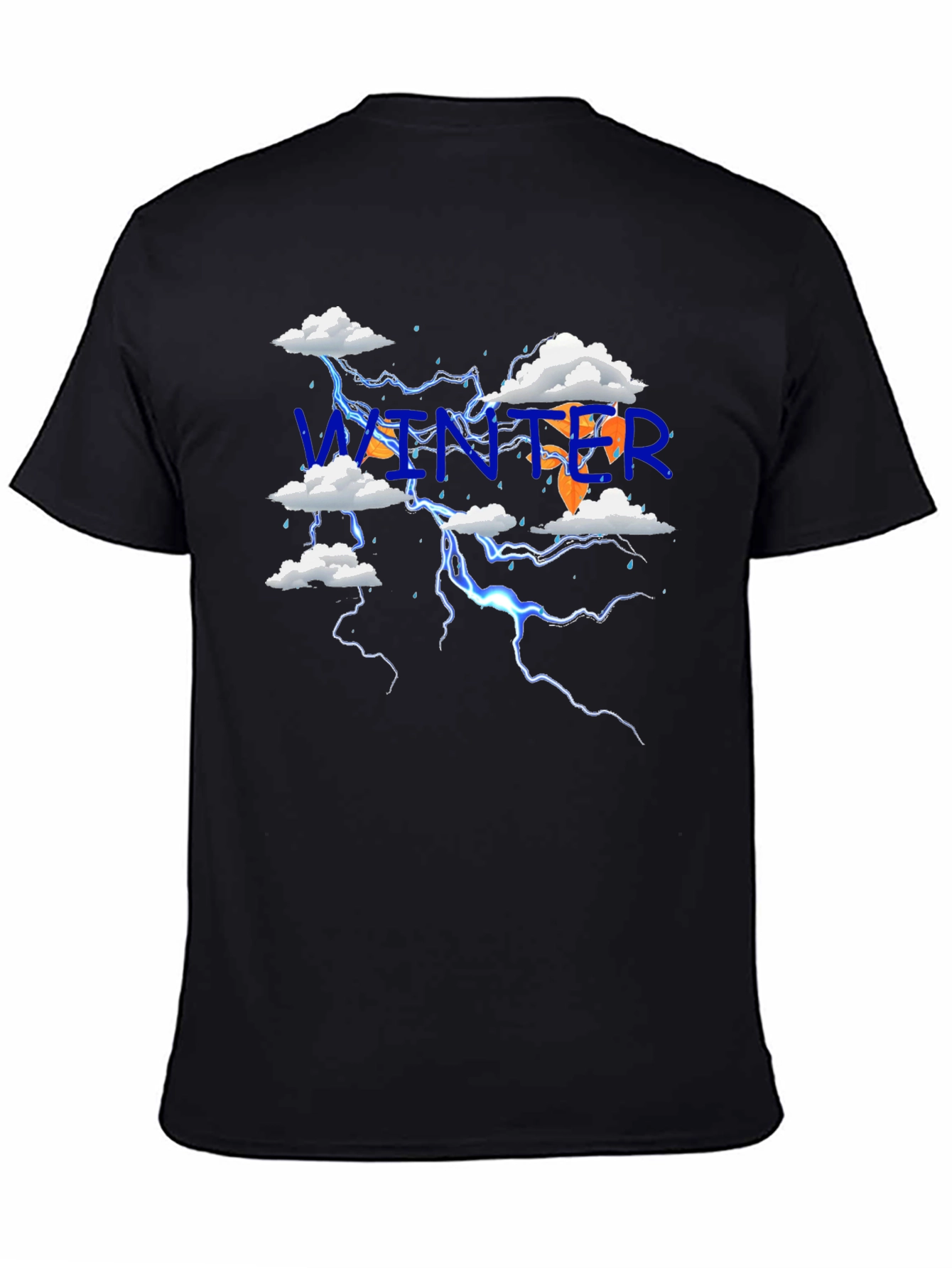 Black Winter Lightning T-Shirt view 4