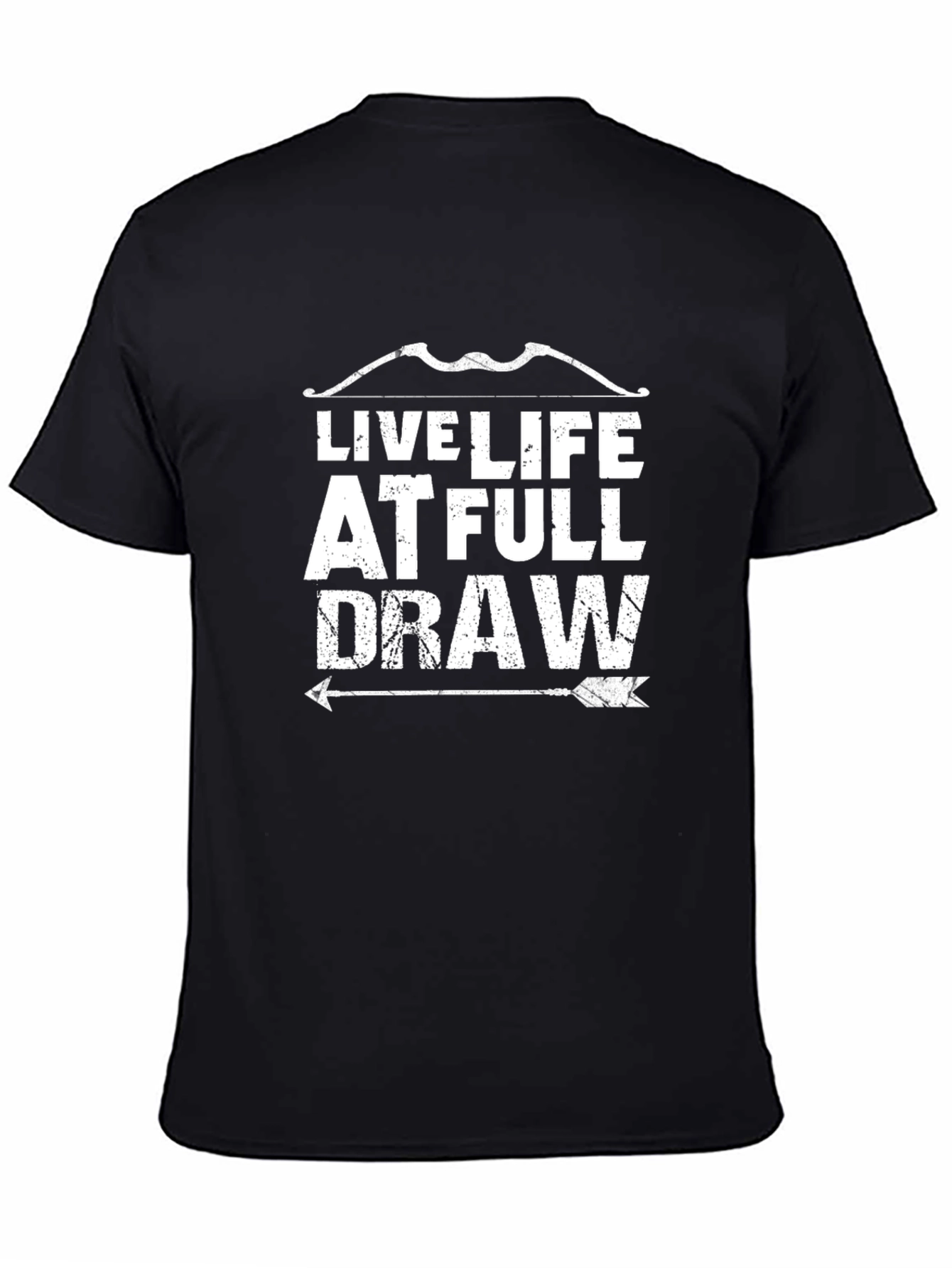 Black Live Life at Full Draw T-Shirt - Archery Bow Hunter Tee view 4